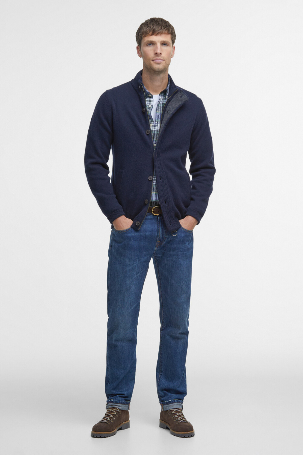 بافت مردانه راسته آستین بلند | باربور Barbour MKN0731-722 - تصویر 3