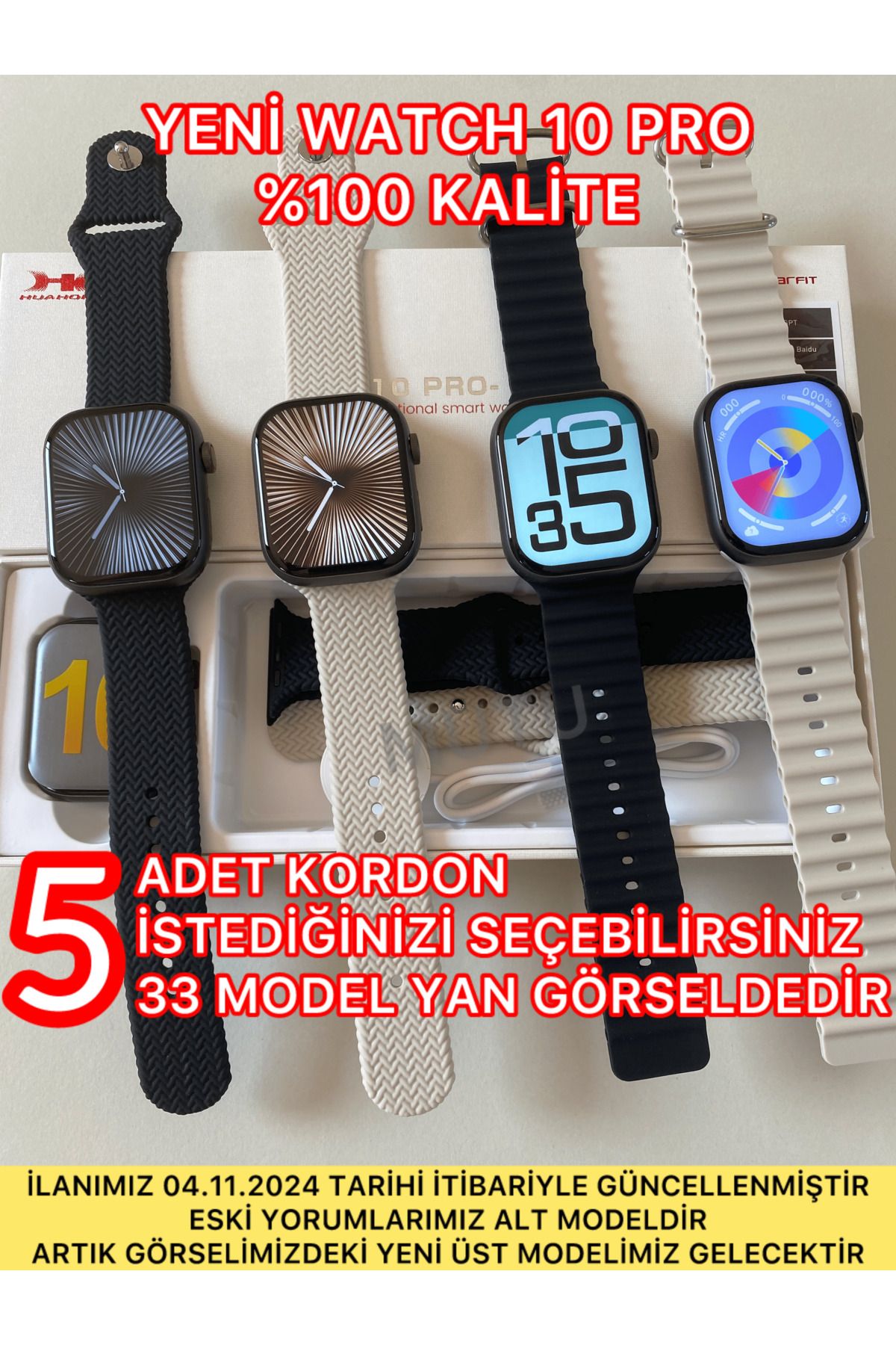 MUTU Watch 10 Hk10 Pro-a (5 KORDON ÖZEL SEÇMELİ) Fulldonanımlı Akıllı Saat (İLANIMIZ GÜNCELLENDİ)