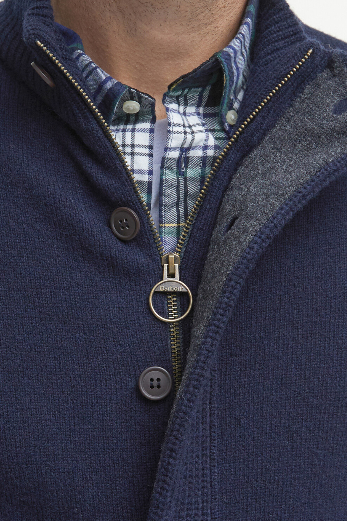 بافت مردانه راسته آستین بلند | باربور Barbour MKN0731-722 - تصویر 8