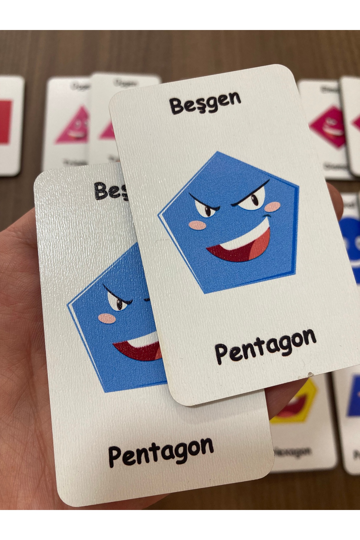 Leelii Tasarım Sevimli Şekiller Ahşap Hafıza Eşleme Kartları 12 Şekil 24 Kart Türkçe - İngilizce Hafıza Oyunu fotoğrafı 5 (önizleme)