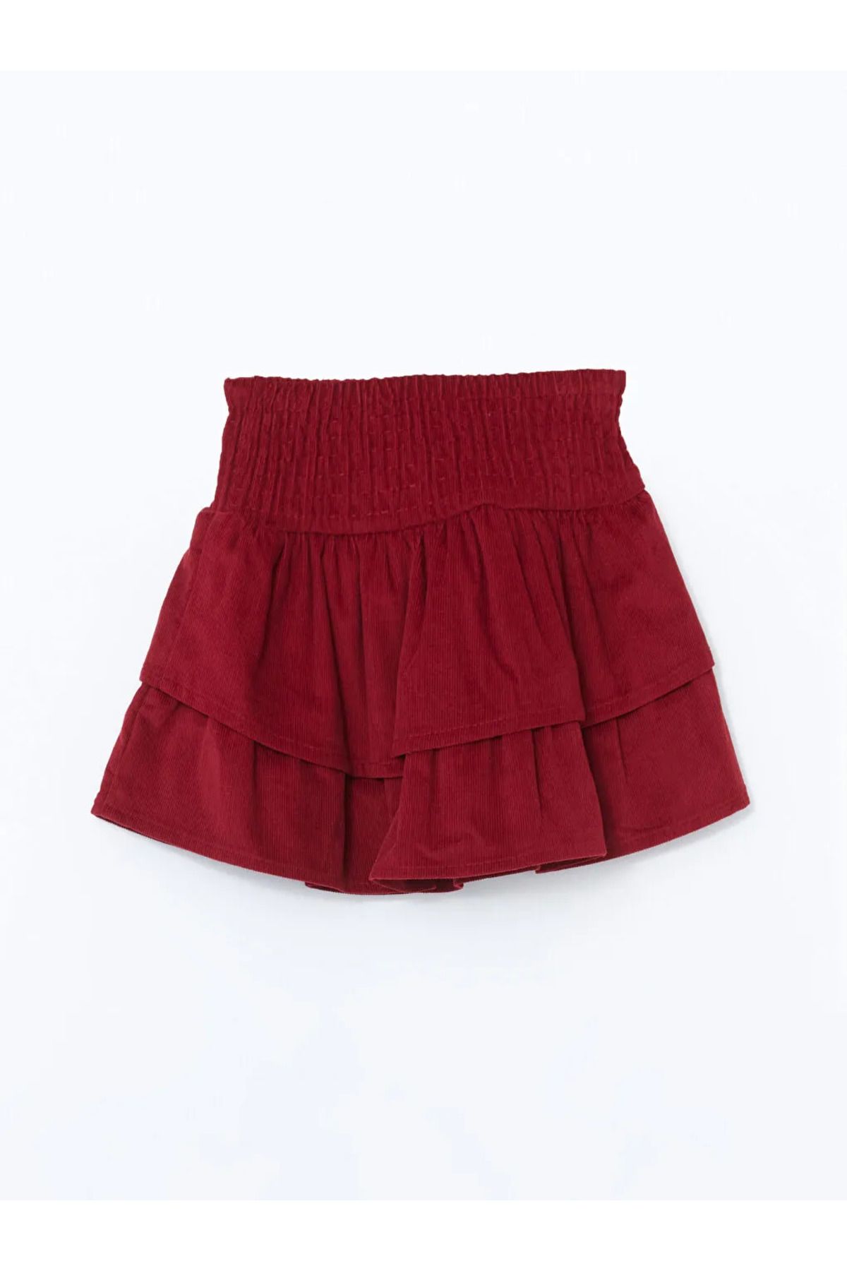 LC Waikiki-Lcw Kids Burgundy Elastic Waist Pleated Girls Skirt 3