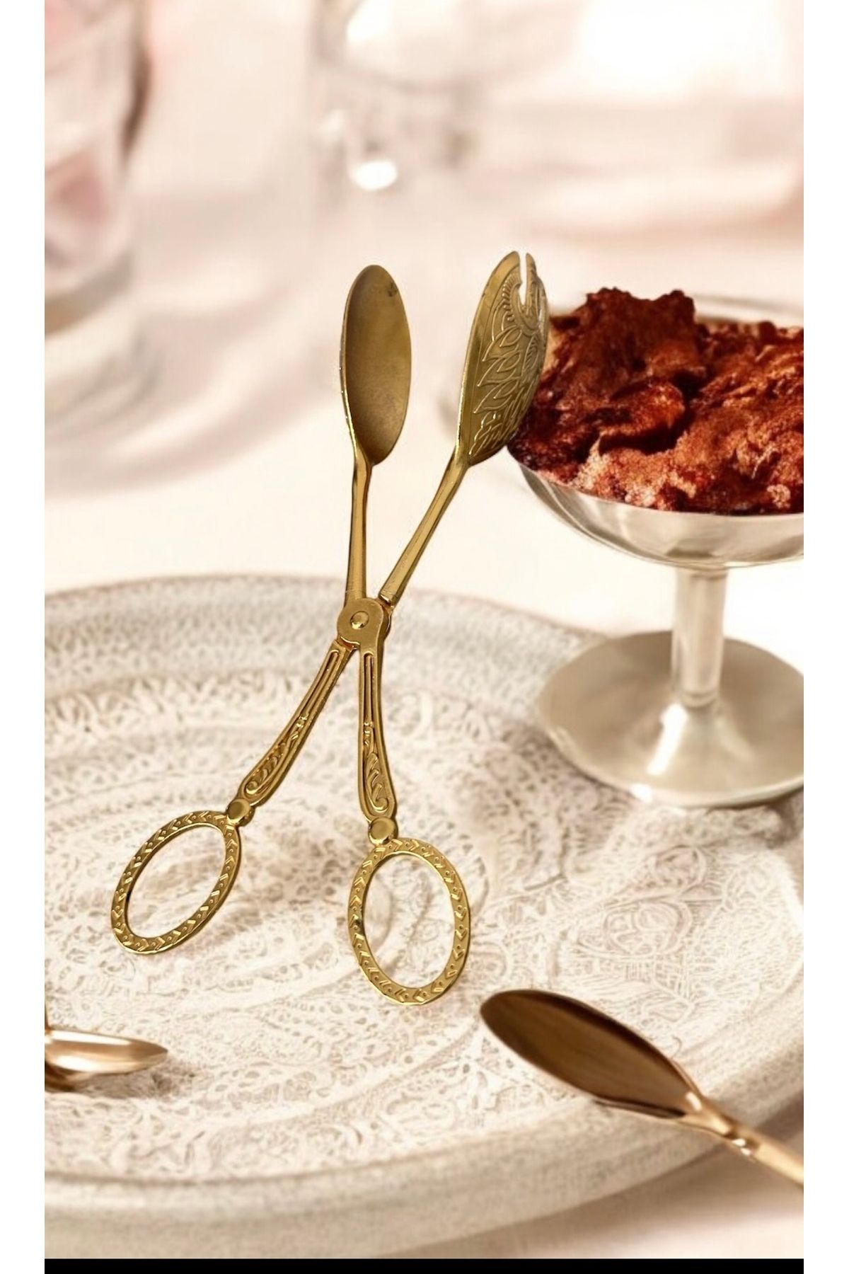 LeesHome-Gold Serving and Presentation Spoon Salad Spoon Cake Spoon 1