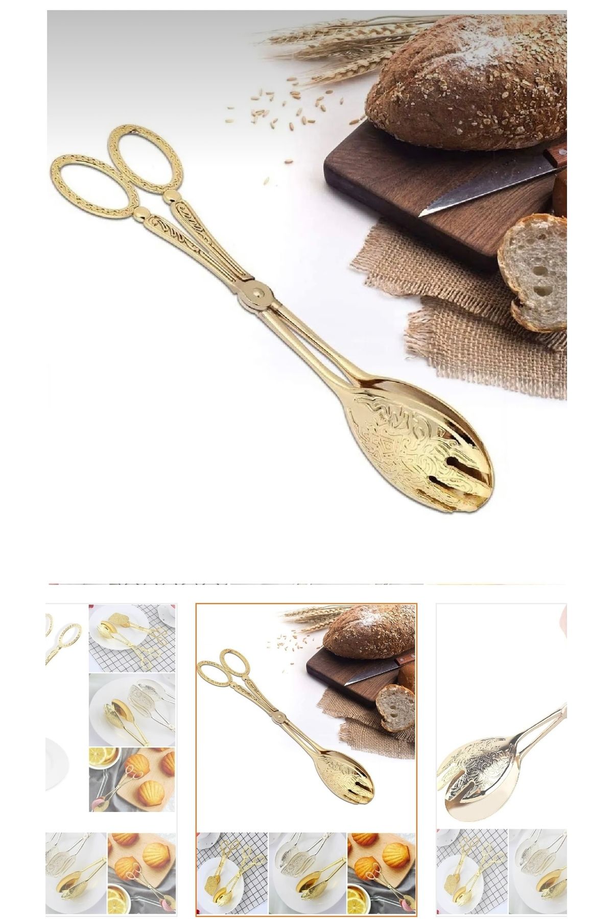 LeesHome-Gold Serving and Presentation Spoon Salad Spoon Cake Spoon 3