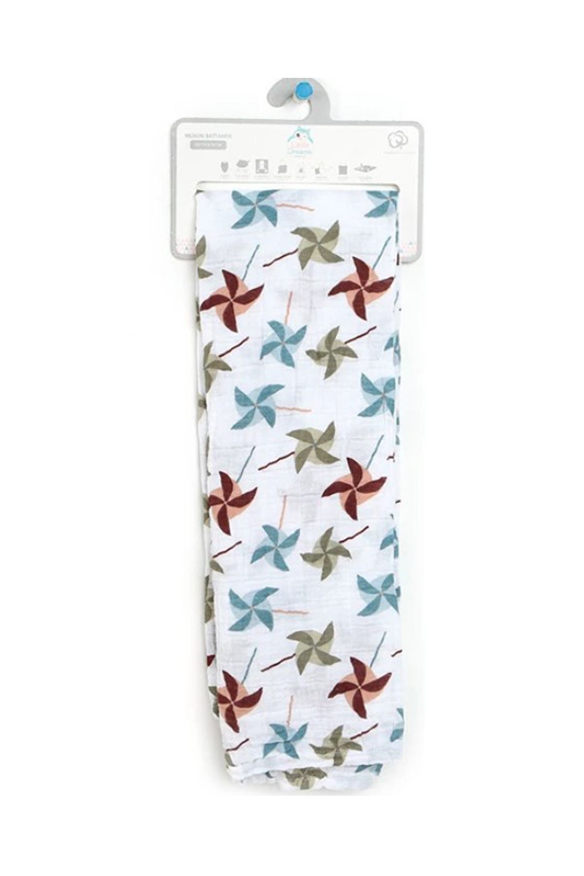 Little Dreams ebebek-Unisex Muslin Blanket - Wind Rose Pattern, Washable Blanket 2