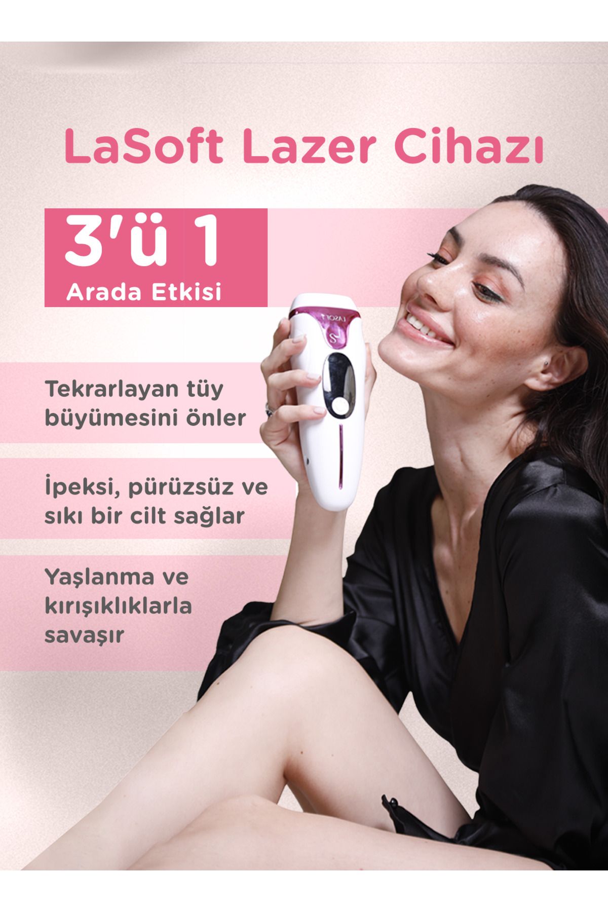 LaSoft Lazer Epilasyon Cihazı Evde Acısız Ipl Lazer Epilatör Yüz Tüm Vücut Ve Genital Bölge Lazer Aleti-2