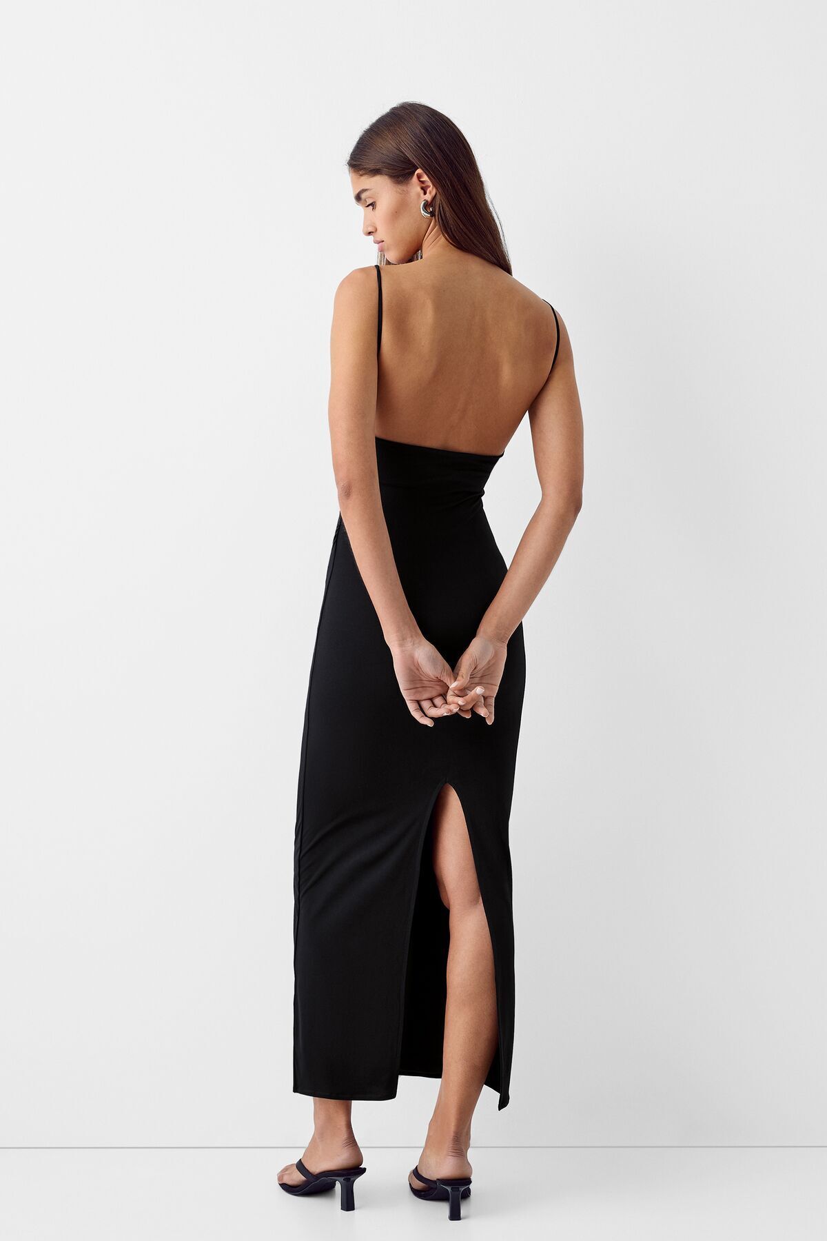 Bershka-Draped strappy long dress 4