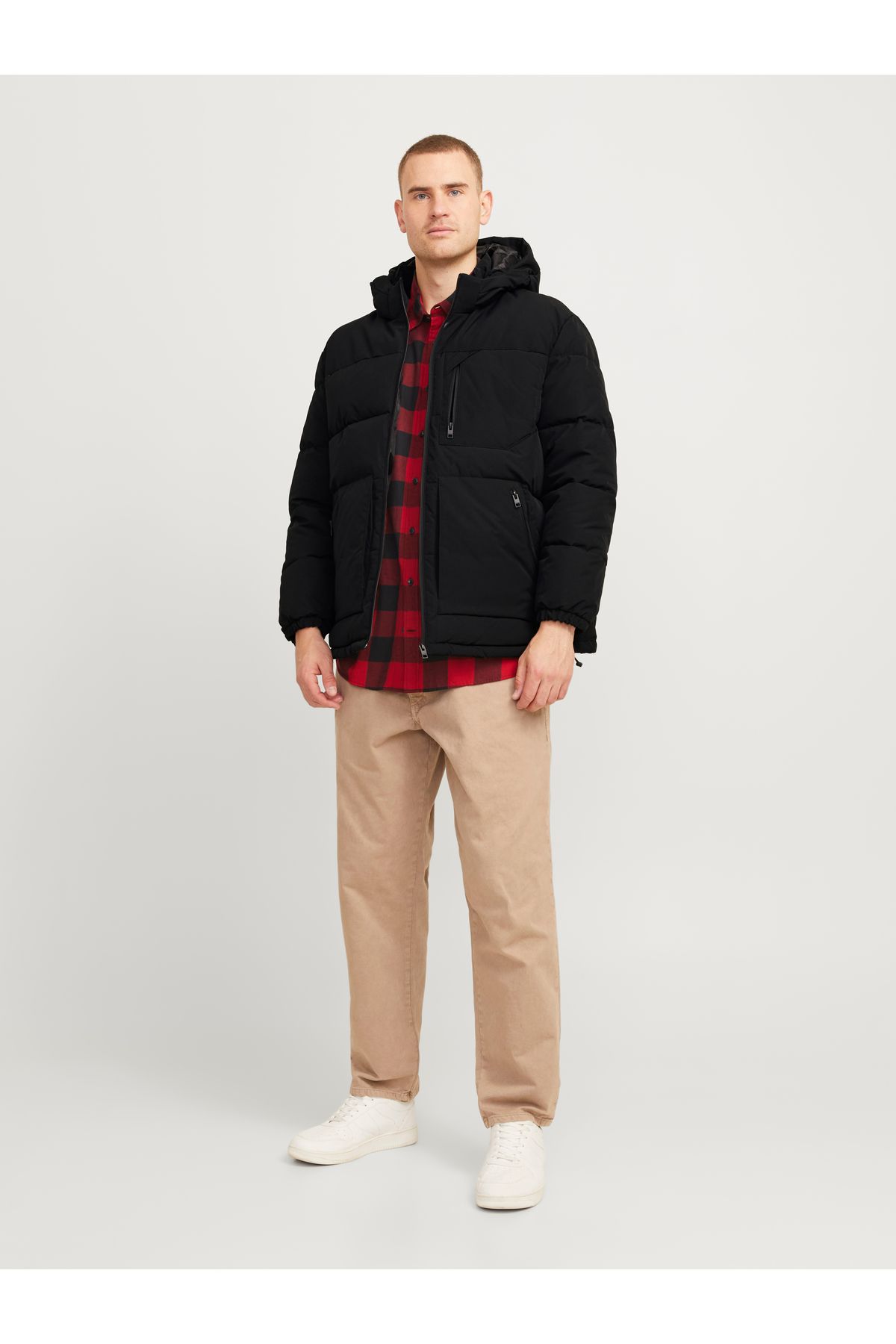 Jack & Jones-Jack Jones Men's Black Puffer Coat - Plus Size 12263996 -02 3