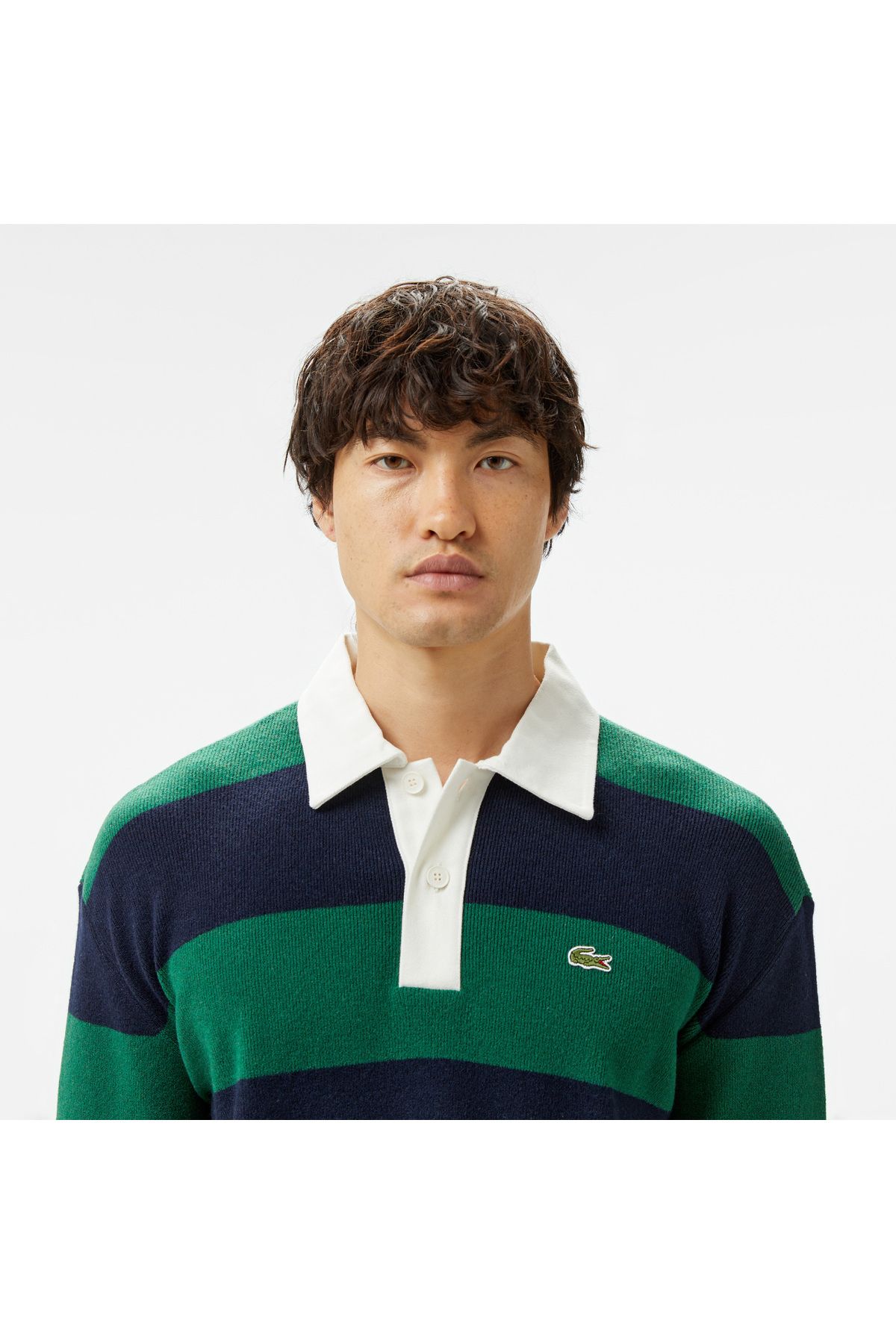 تی شرت یقه پولو مردانه و زنانه یونیسکس LOOSE FIT POLO YAKA NAVY CLUE LNITWEAR Lacoste