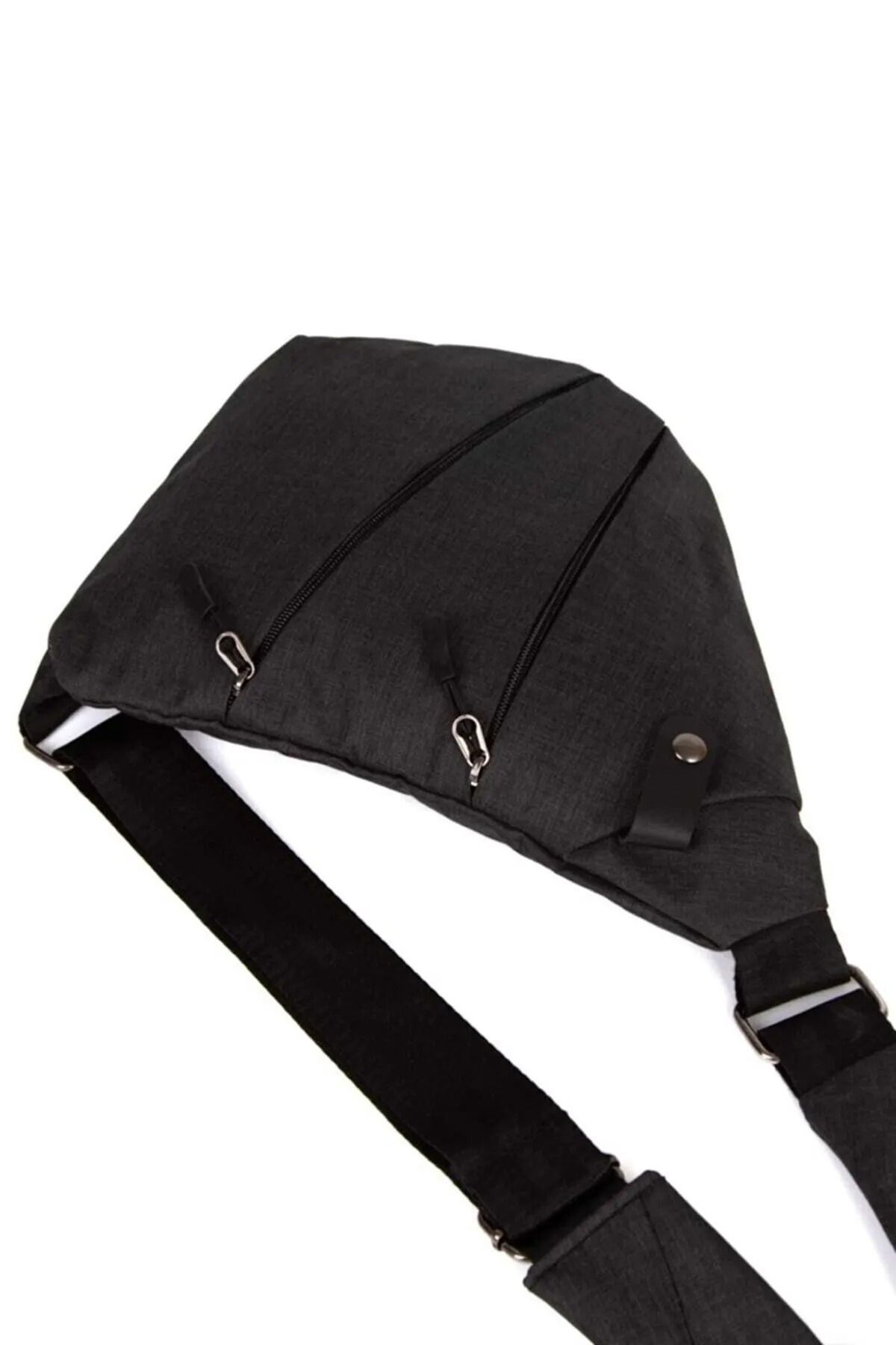 Leyl-Black Cross Shoulder Chest Bag Single Handle Bag 5