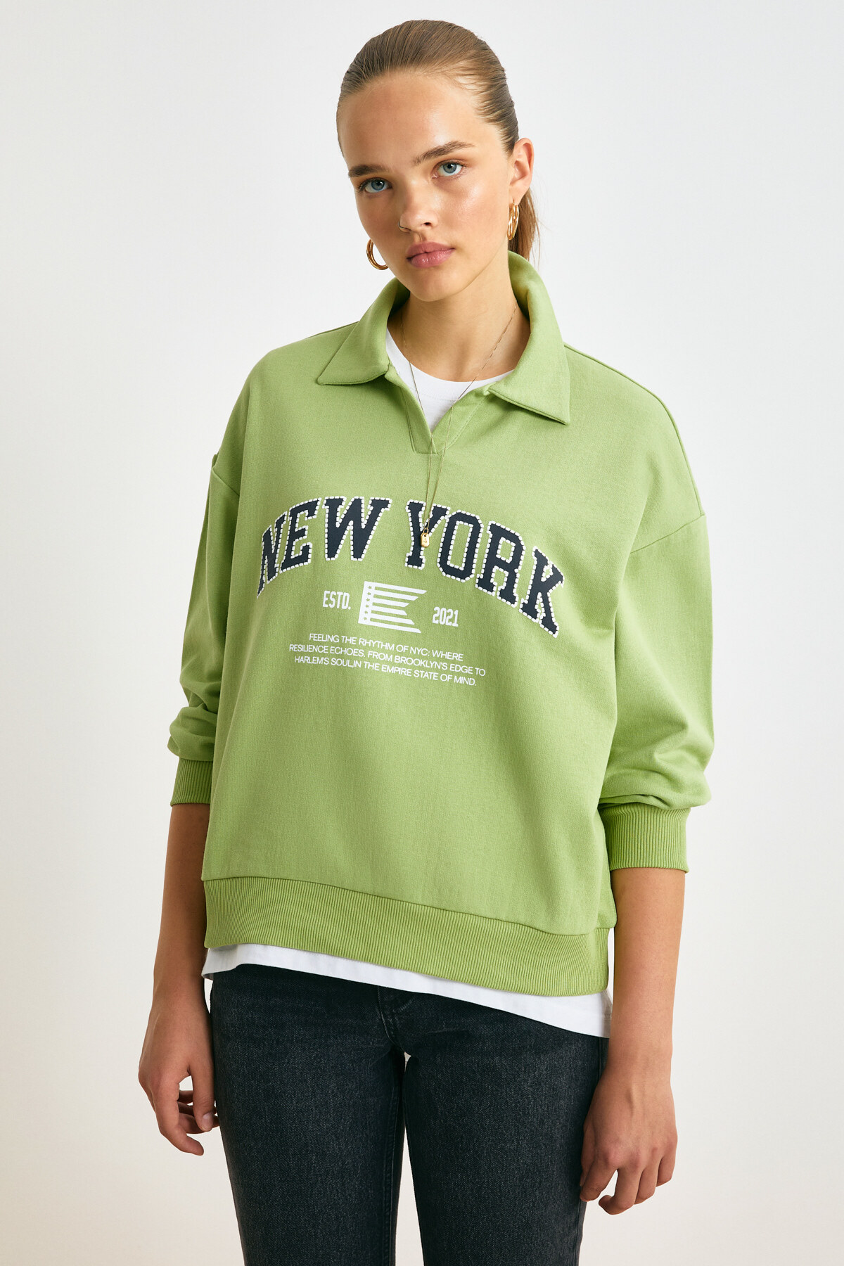 GRIMELANGE  NIKITA Kadın Yeşil Sweatshirt - Görsel 3