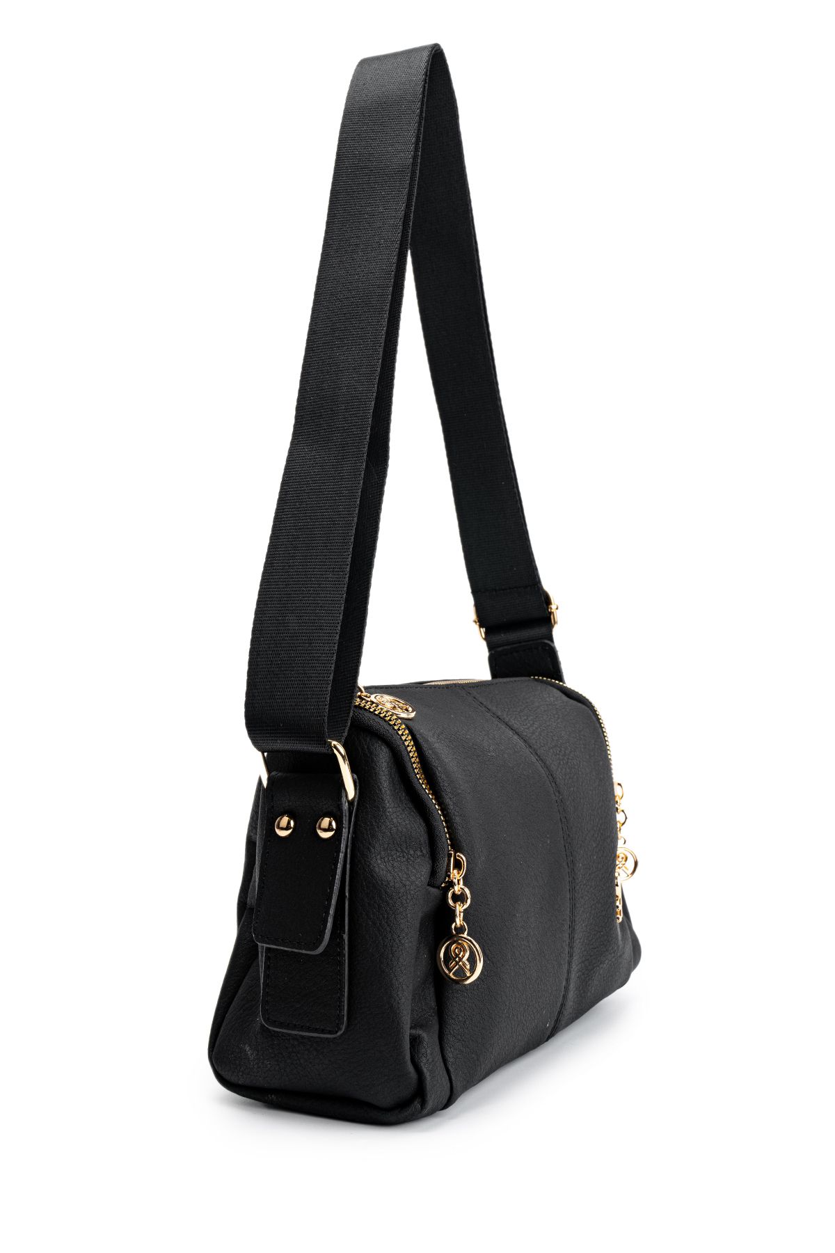 minebag-Women's Black Faux Leather Crossbody Bag - Polya 3