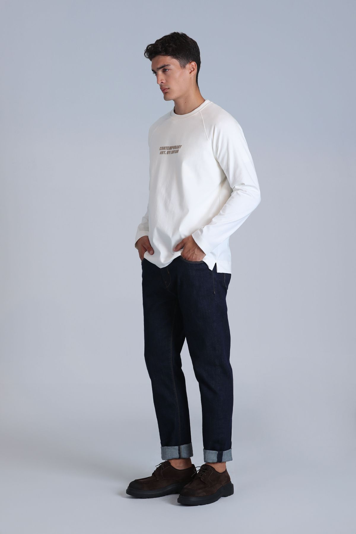 Lufian-Holly Men's Long Sleeve T-Shirt Off White 4