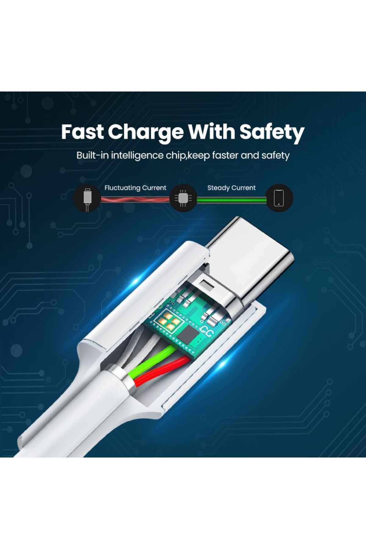 Ugreen-غطاء USB 2.0 C M/M ABS بطول 1 متر - أبيض 6