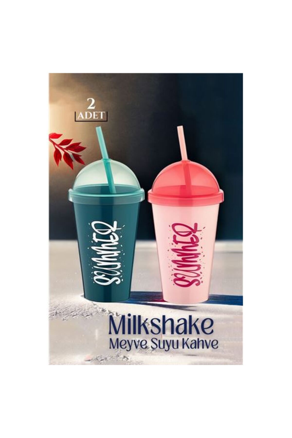 Takaz Global Summer Milkshake Meyve Suyu Kahve Bardağı 2 li SET 719028