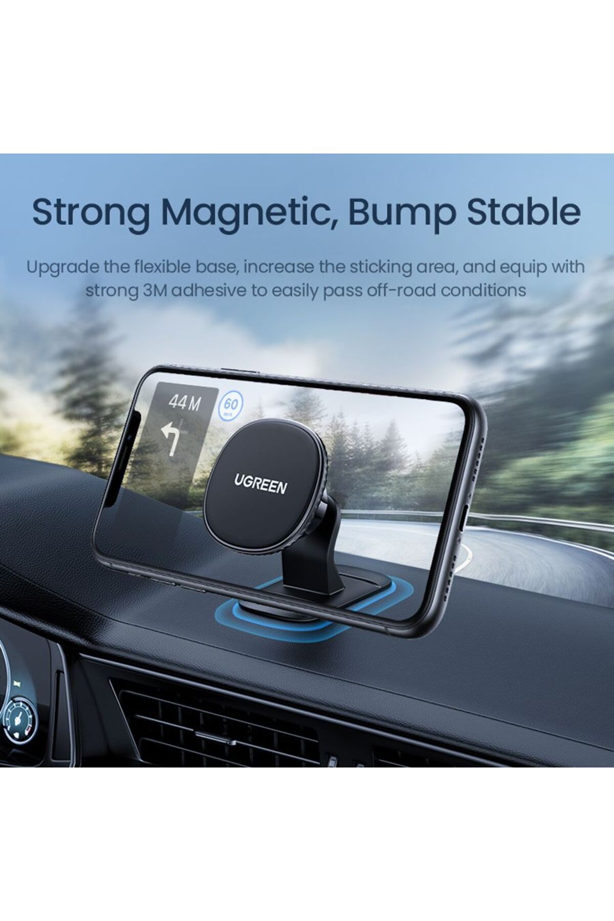 Ugreen-UGRREN Magnetic Phone Holder for Car - Black 3