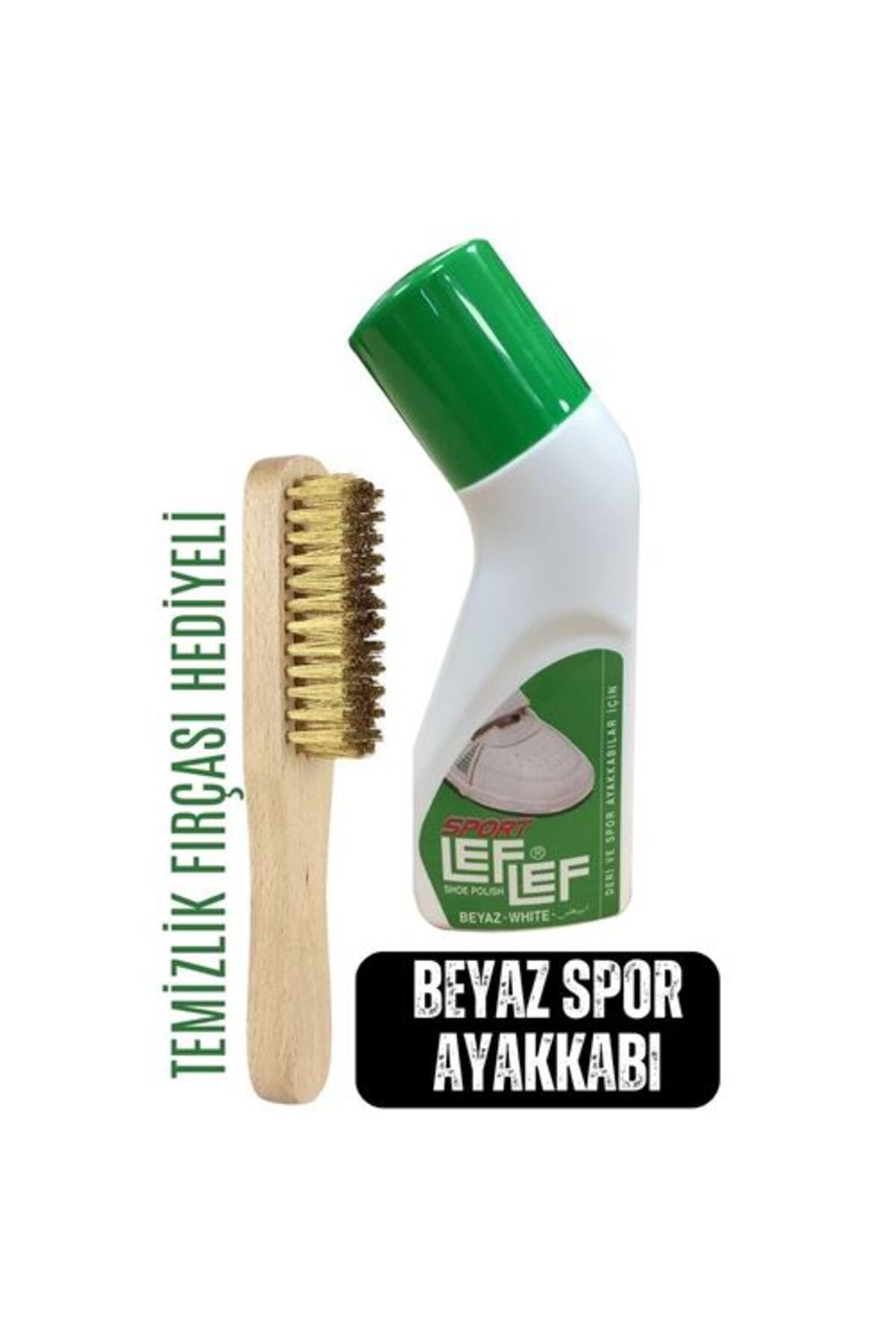 Takaz Global Nuri Leflef Beyaz Spor Ayakkabı Boyası Temizlik Fırçalı Set