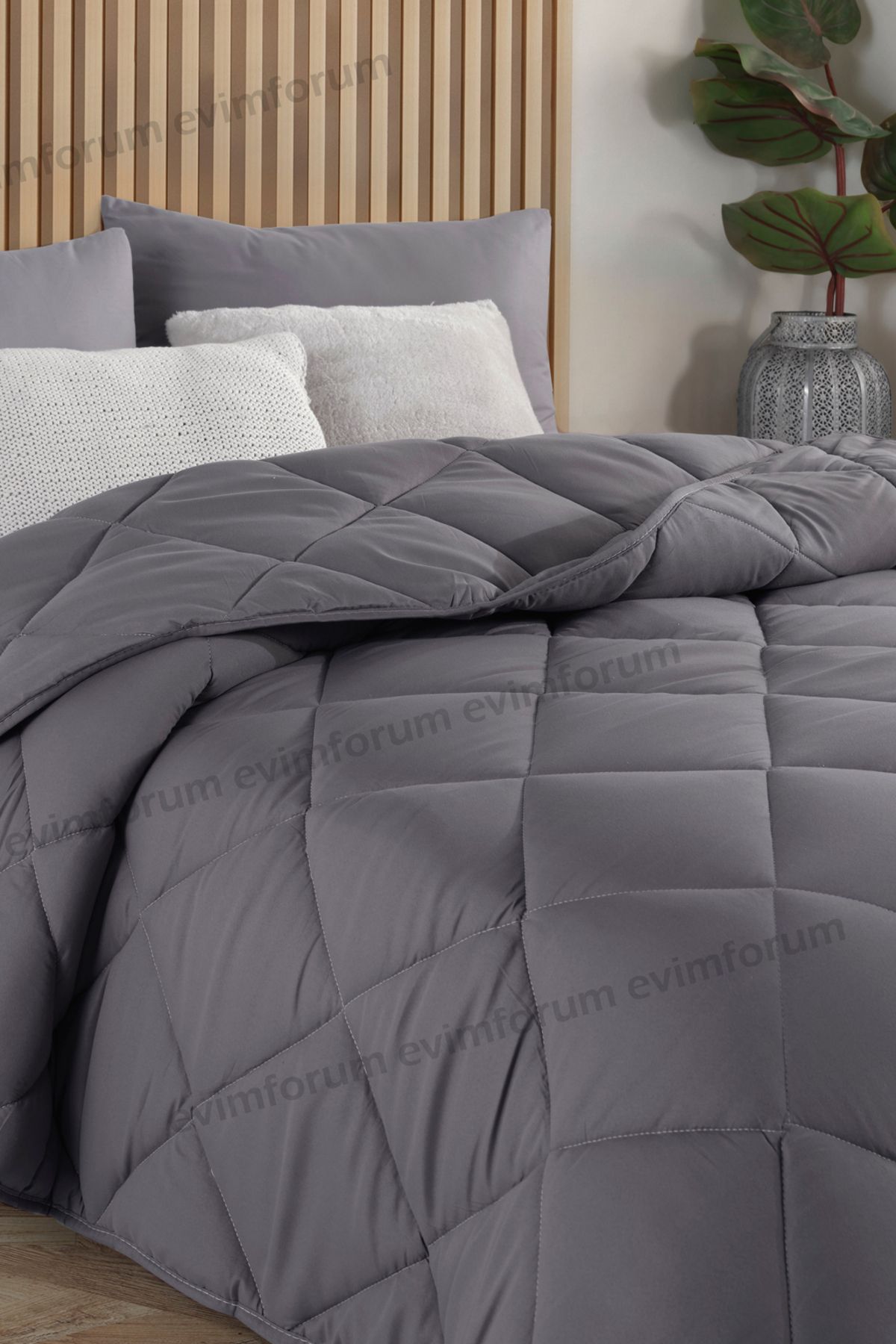 Formeya-Anthracite Gray Bedspread Soft Four Seasons Single Quilt 155X215 cm 3