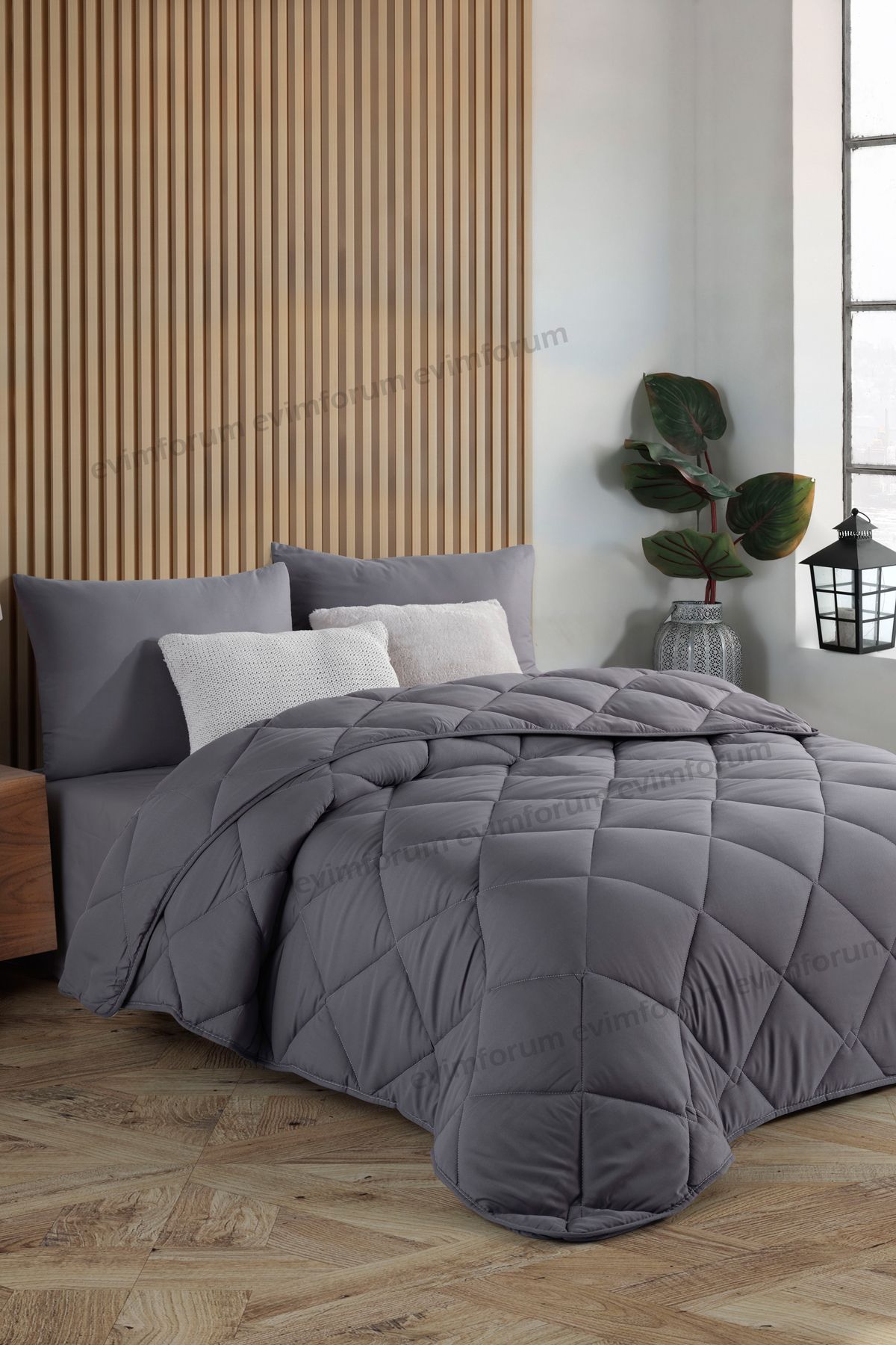 Formeya-Anthracite Gray Bedspread Soft Four Seasons Single Quilt 155X215 cm 2