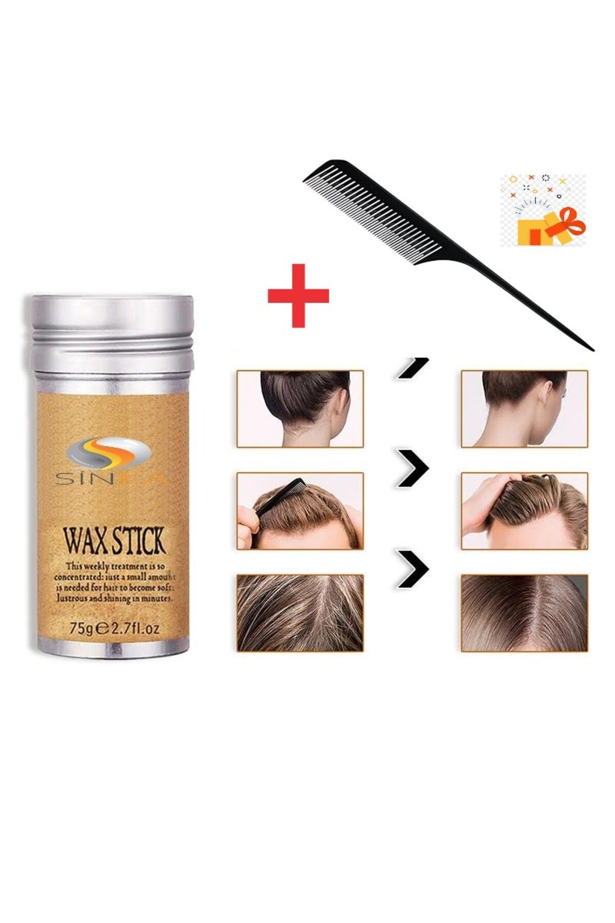 Stick Wax Saç Sabitleyici Hair 75gr Unisex Ultra Etkili + Tarak