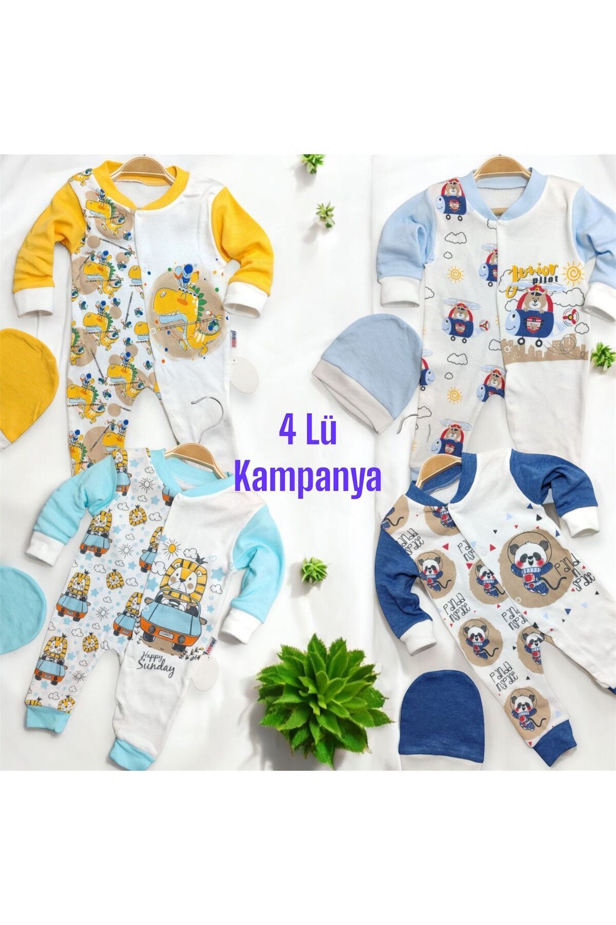 RASİYA BABY 4 Lü Kampanya Mix Karışık Bebe Tulum