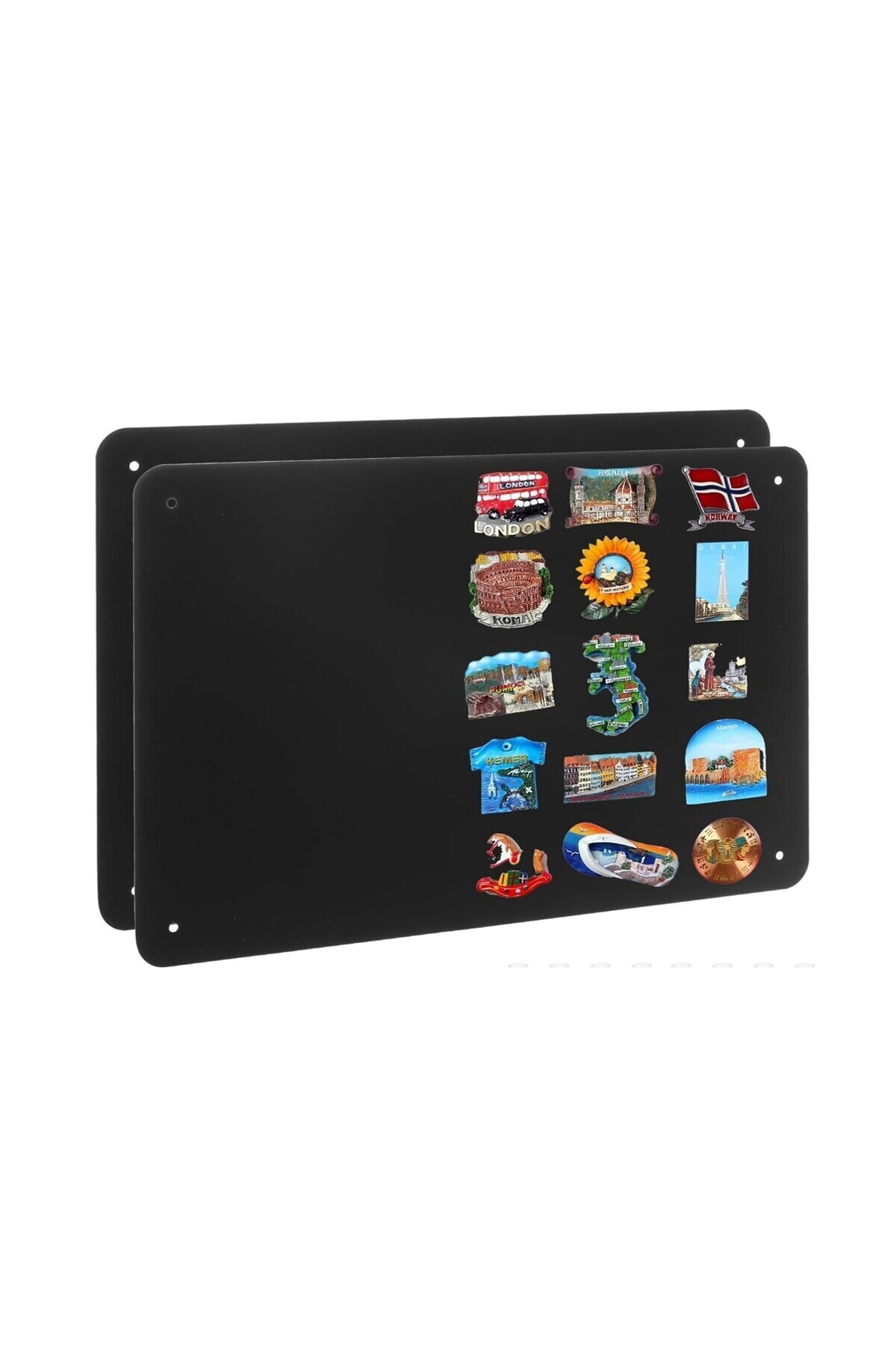Hdg-2 Pieces Black Magnet Board Metal Magnet Board 33X50 cm 6