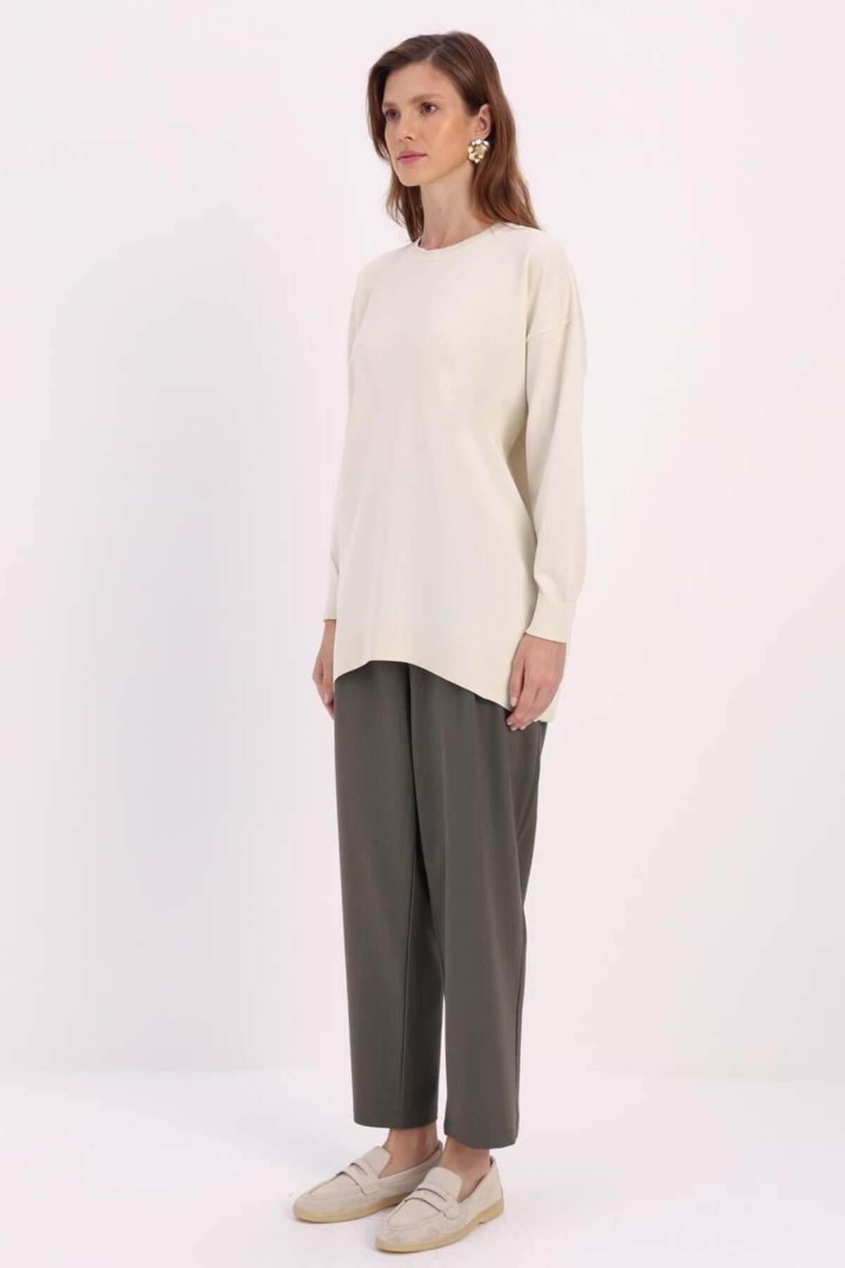 ALLDAY-Ecru-Manchet Duble Folded Tunic 3