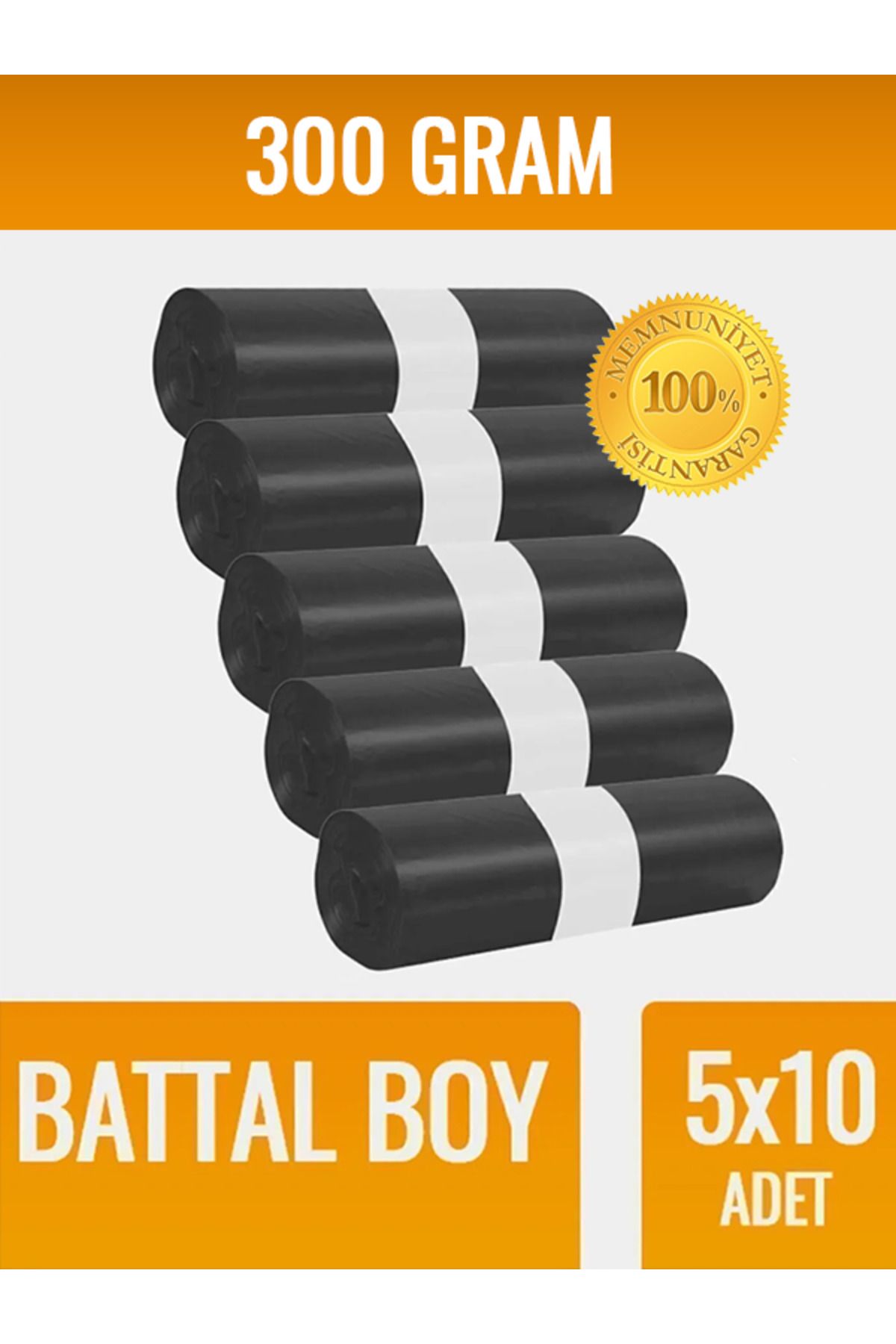 naft Çöp Torbası Battal Boy 10’lu 5 Rulo 300 gr Ultra Kalın 72x95 Çöp Poşeti