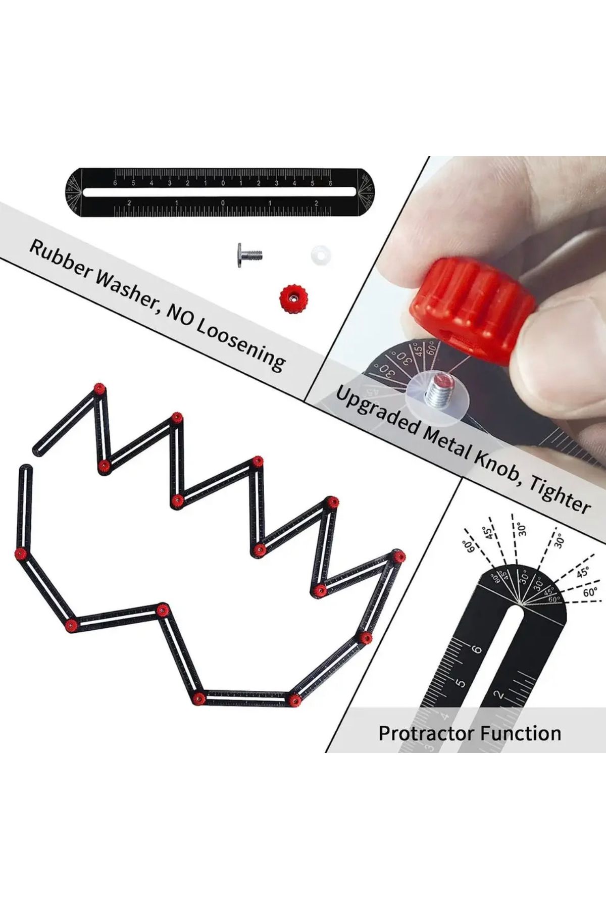 BGA-6 Handle Foldable Ruler Tiler Ruler Carpenter Master Measure Ruler Angle Finder 2