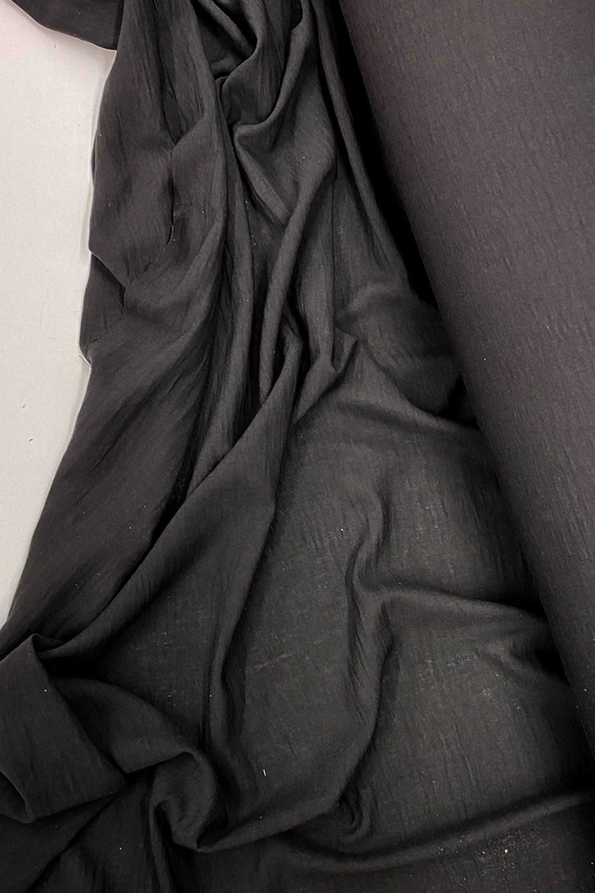 Mustore-Black Linen Cover - Thin Curtain Fabric - Organic Fabric for Clothes 27 1