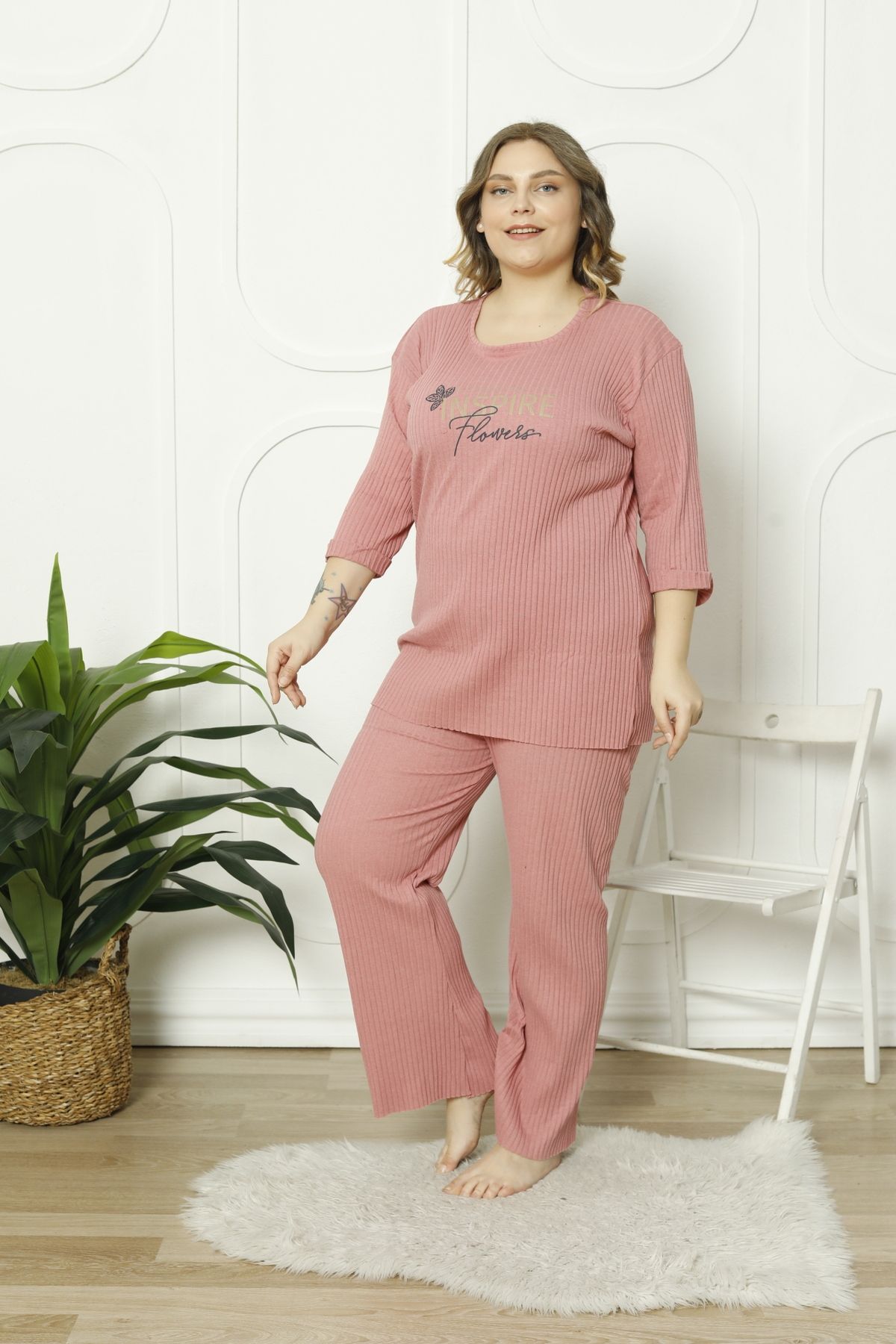 FAMES PİJAMA-PLUS SIZE SEASONAL PAJAMAS SET 5