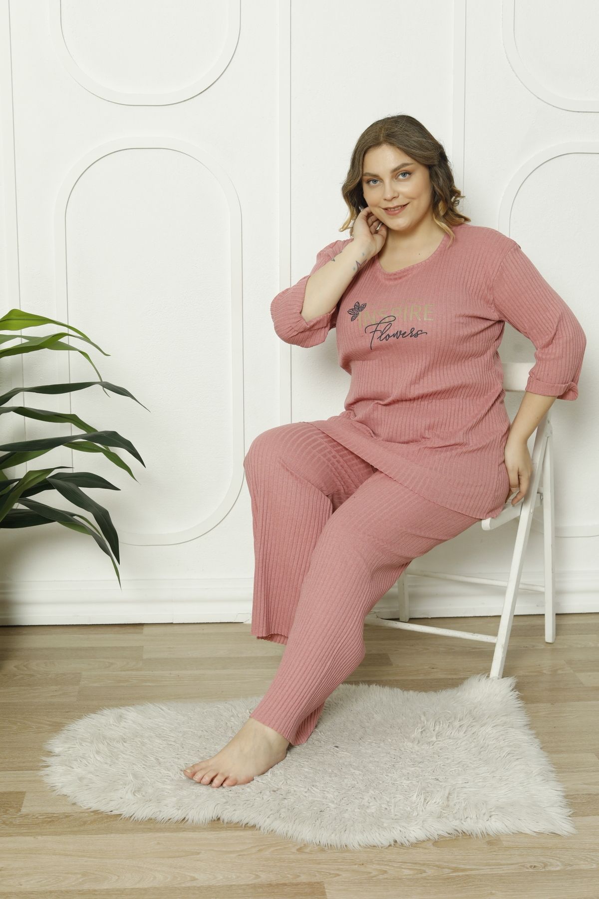 FAMES PİJAMA-PLUS SIZE SEASONAL PAJAMAS SET 1