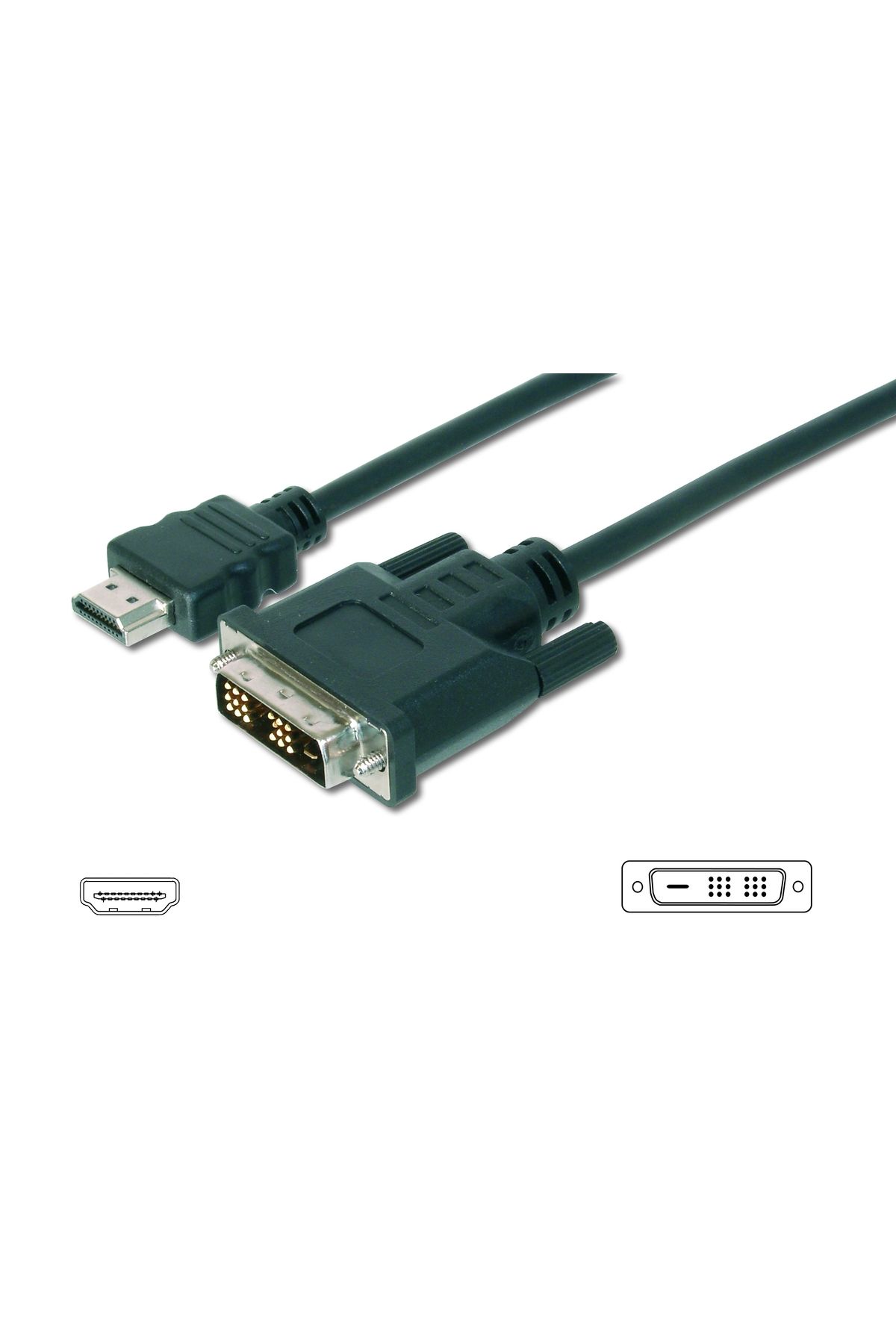 evimdeyokyok HDMI  DVI-D Adaptörü, HDMI Tip A Erkek - DVI-D (18+1) Erkek, 3 metre, HDMI 1.3, UL, siyah renk TdrTR