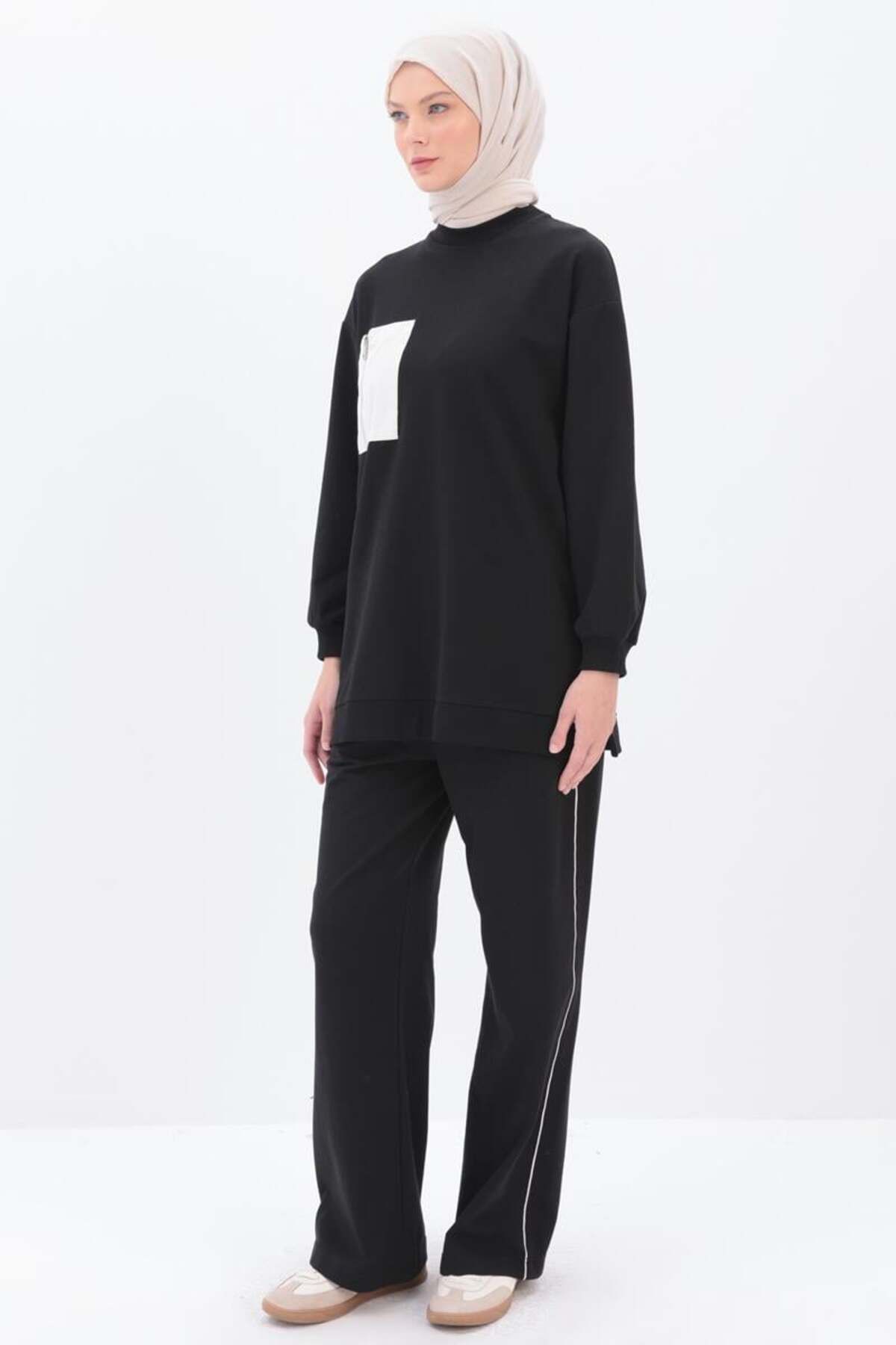 ALLDAY-Black-Side Stripe Tracksuit Set 3