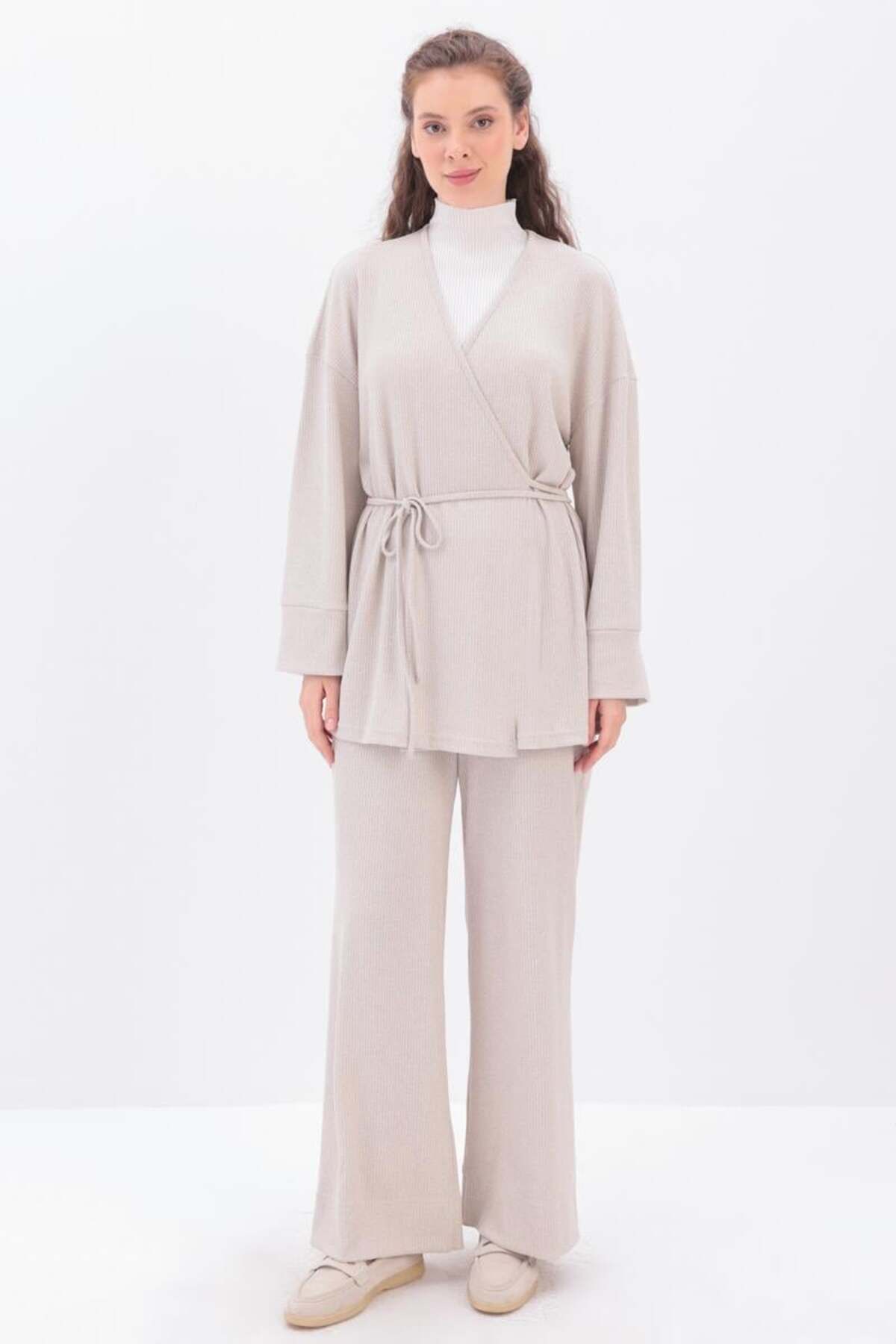 ALLDAY-Costum pantalon bej-dublu 2