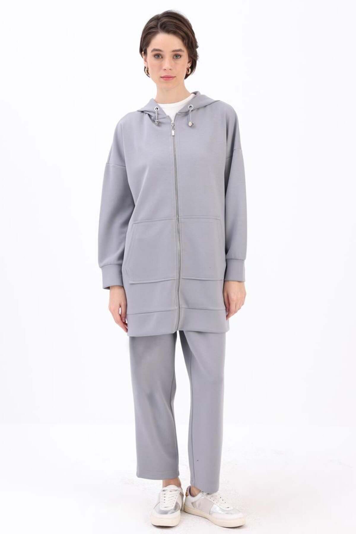 ALLDAY-Grey-Canguru Pocket Tracksuit Set 2