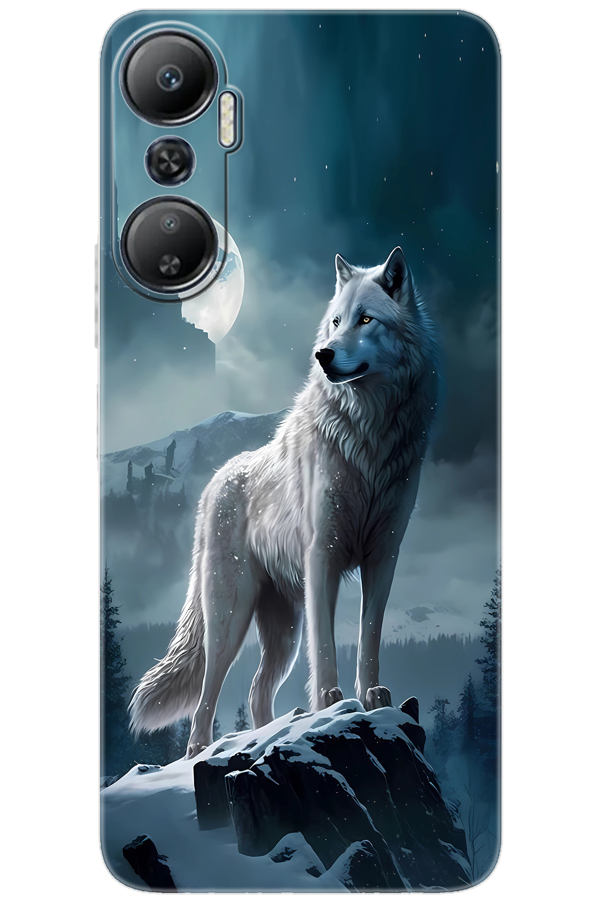 iNfinix Hot 20 (X6826) Compatible Sheath Pattern Printed Silicone Wolf NGO:683 CP-nCfEkSE