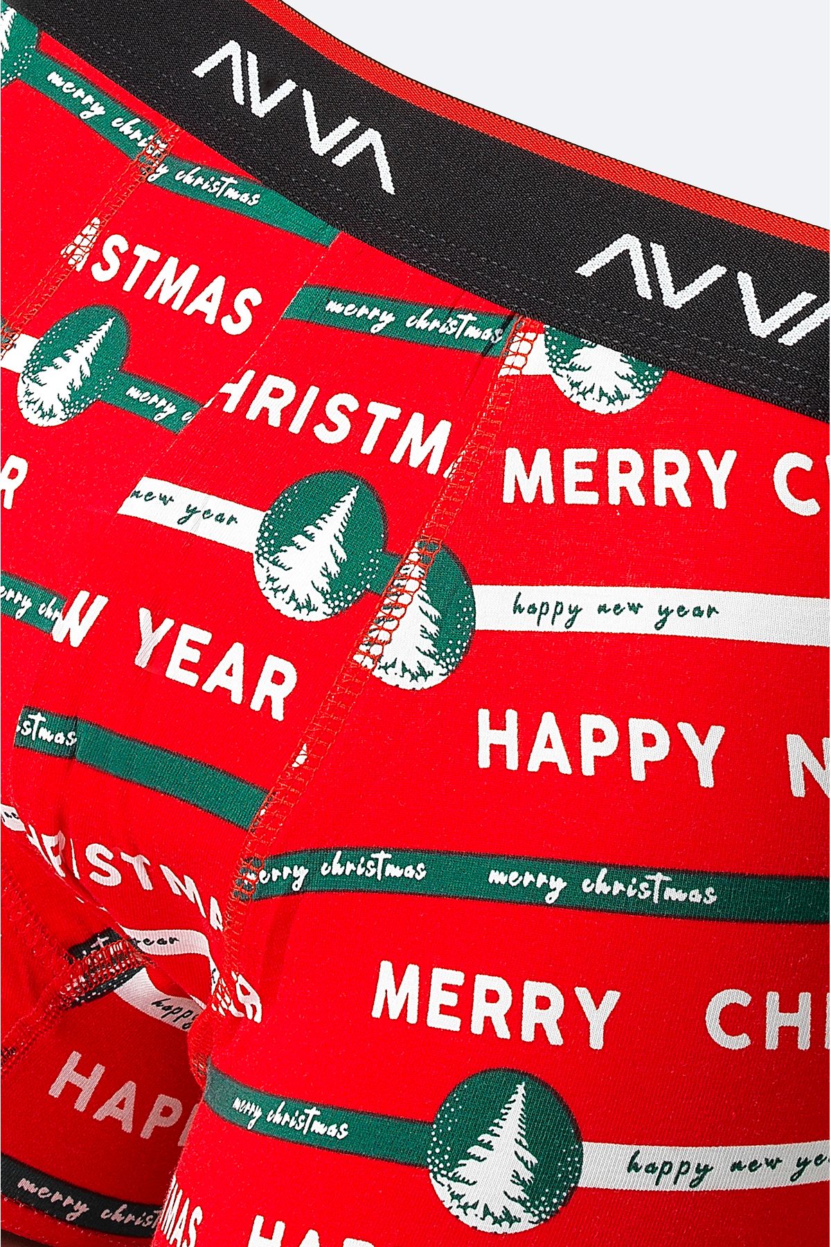 Avva-Men's Red Christmas Pattern Single Special Box Box Boxers A42Y9523 5