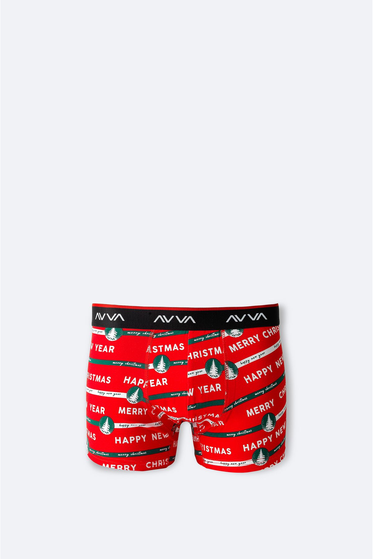 Avva-Men's Red Christmas Pattern Single Special Box Box Boxers A42Y9523 3