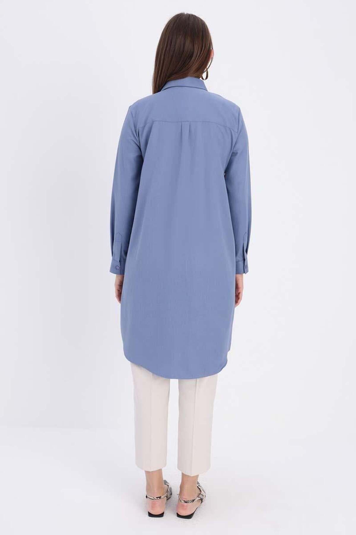 ALLDAY-Tunica de cămașă Soft Blue-Covered Patch 4