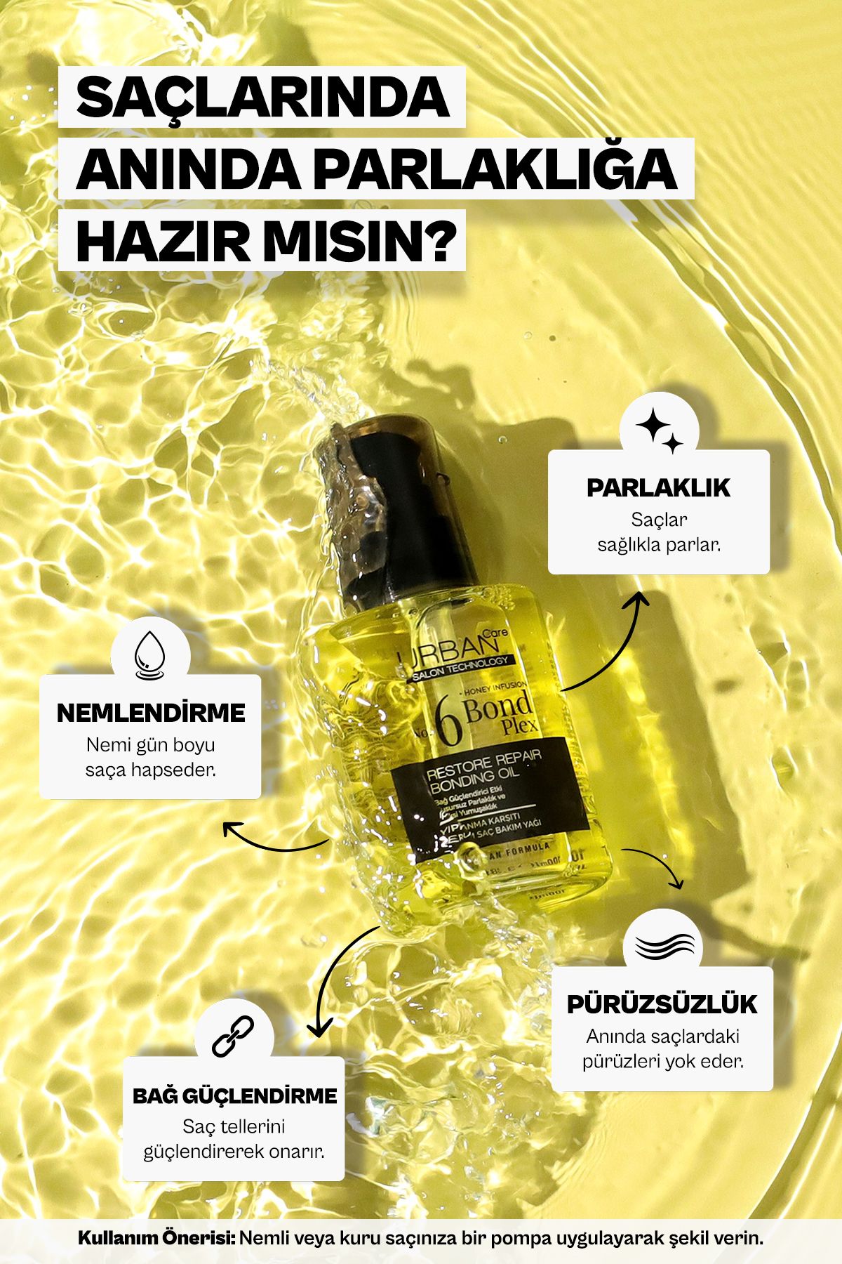 Urban Care No.6 Bond Plex Restore Repair Yıpranma Karşıtı Serum Saç Bakım Yağı 100 ml-veganbonding Oil-6