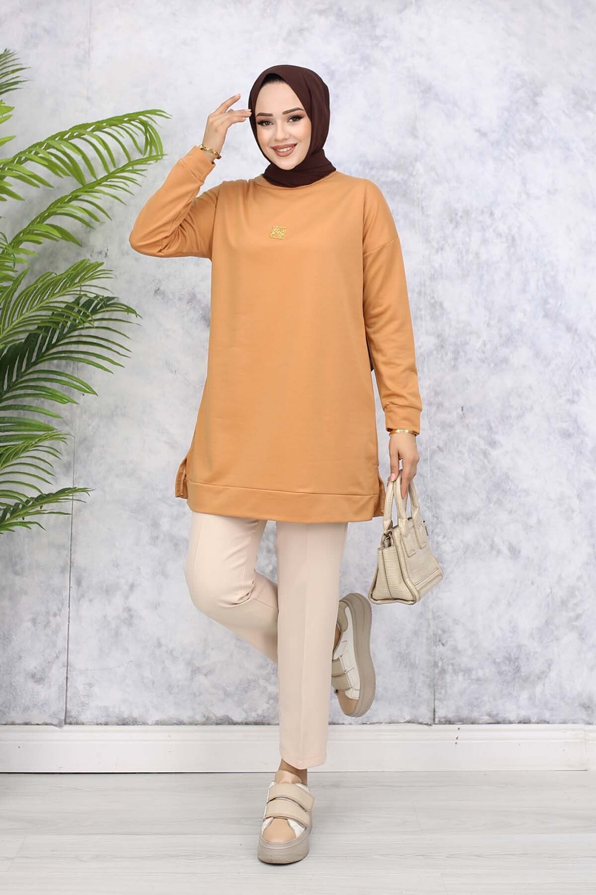 benguen-Camel Tunic 5034 - with Brooch Detail 4