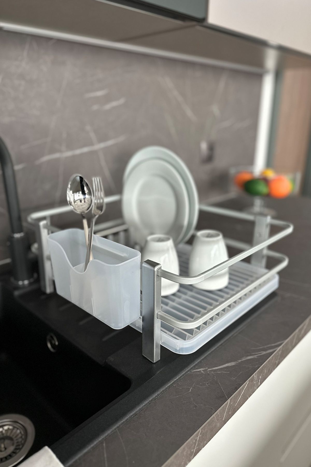 Prima Nova-Blanca Transparent Aluminum Stainless Dish Rack 3