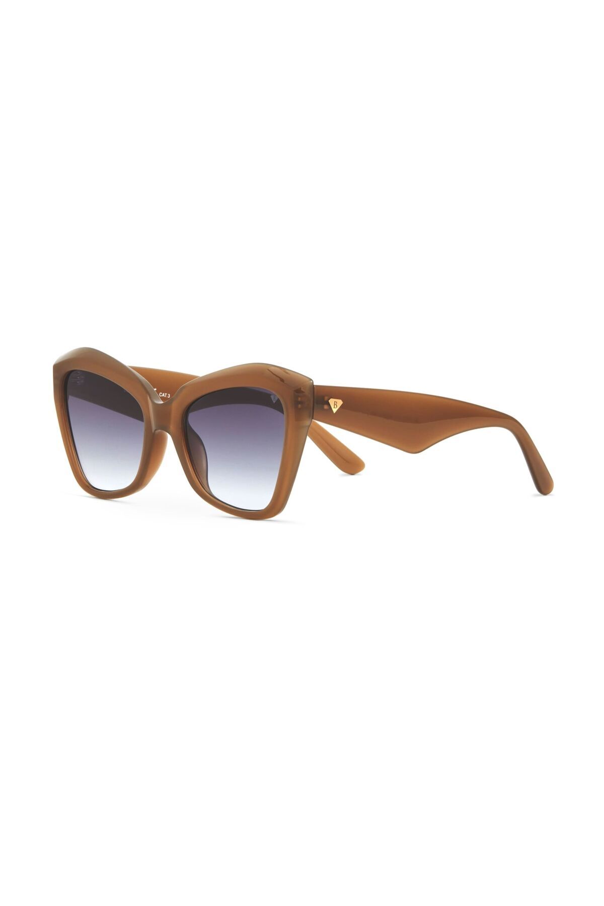 BLANCİA MİLANO-Blancia Milano Bc 1322 C3 Cat Eye Oil Green Women's Sunglasses 1