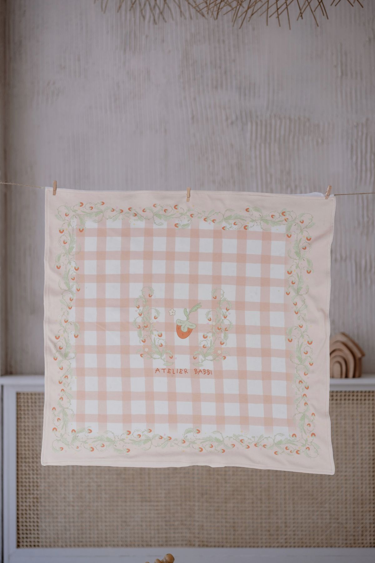 Atelier Babbi-Double Sided Baby Blanket - Strawberry 6