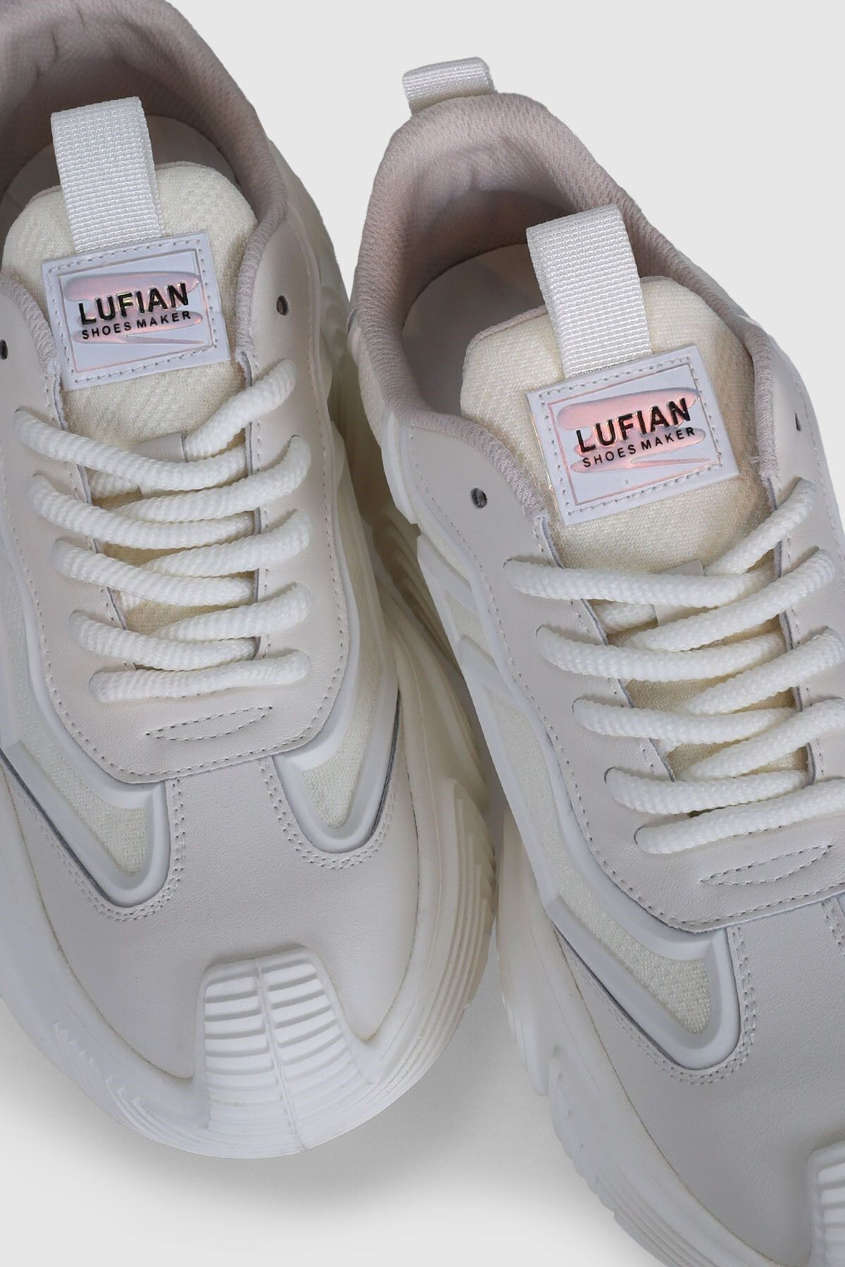 Lufian-Pantofi sport confortabili ortopedici pentru bărbați Tenis casual alb/alb 3