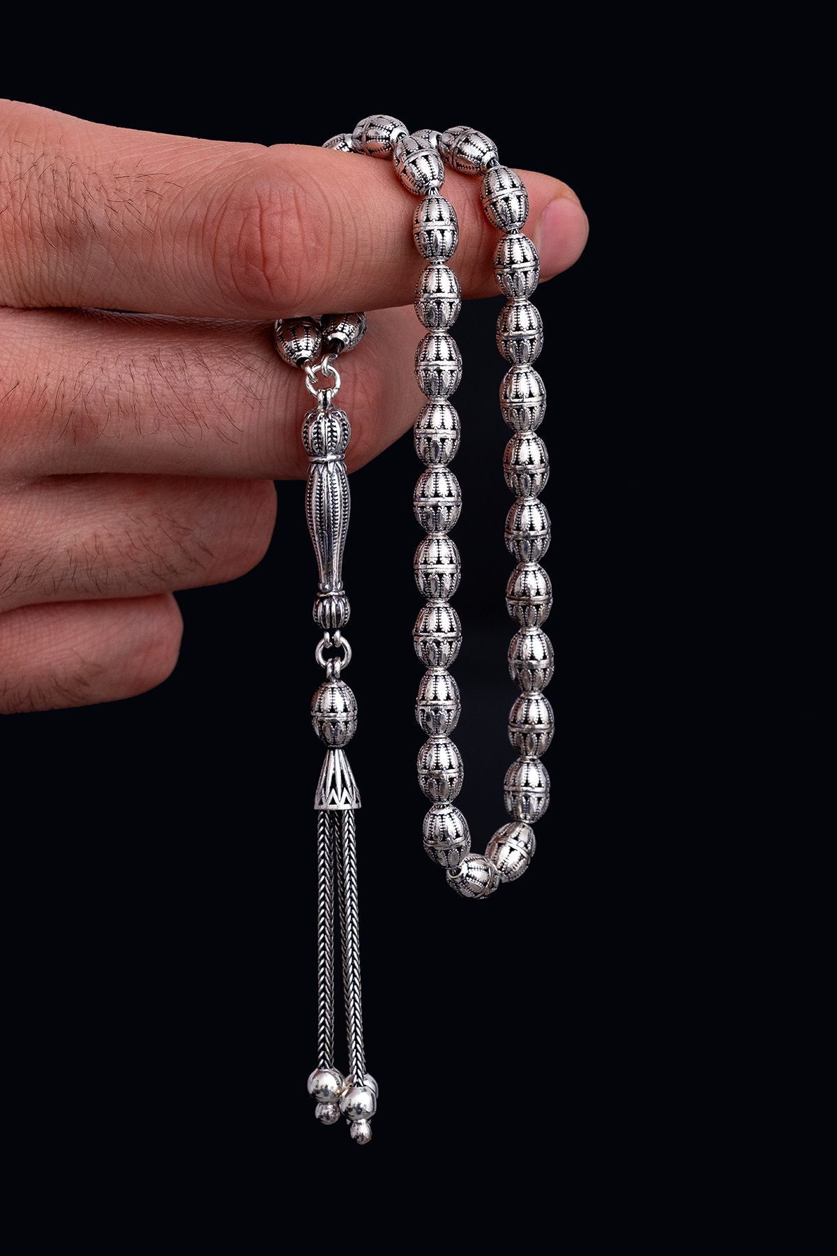 OSMANLI GÜMÜŞ-Men's Silver Rosary - Ferman Barley Cut 1