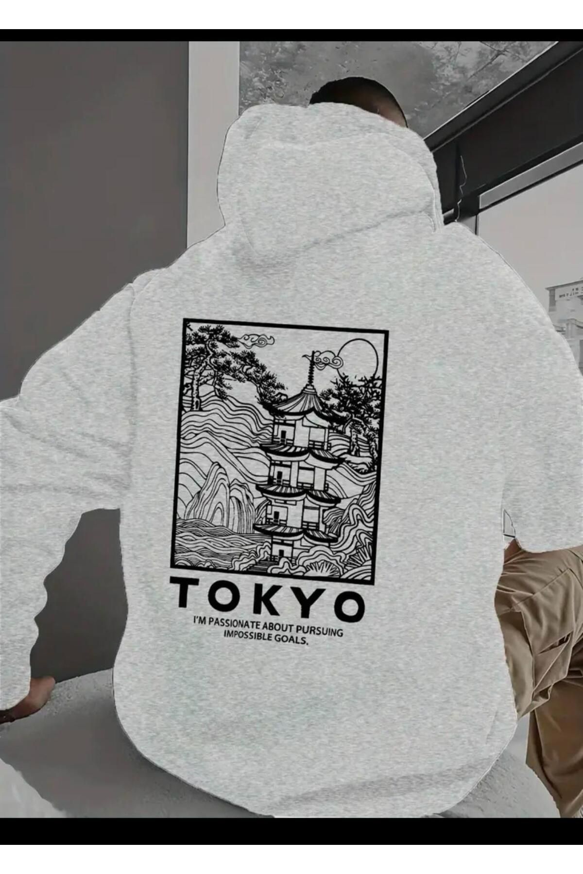 ModaSphere Tokyo Sırt baskılı Kapüşonlu Sweatshirt