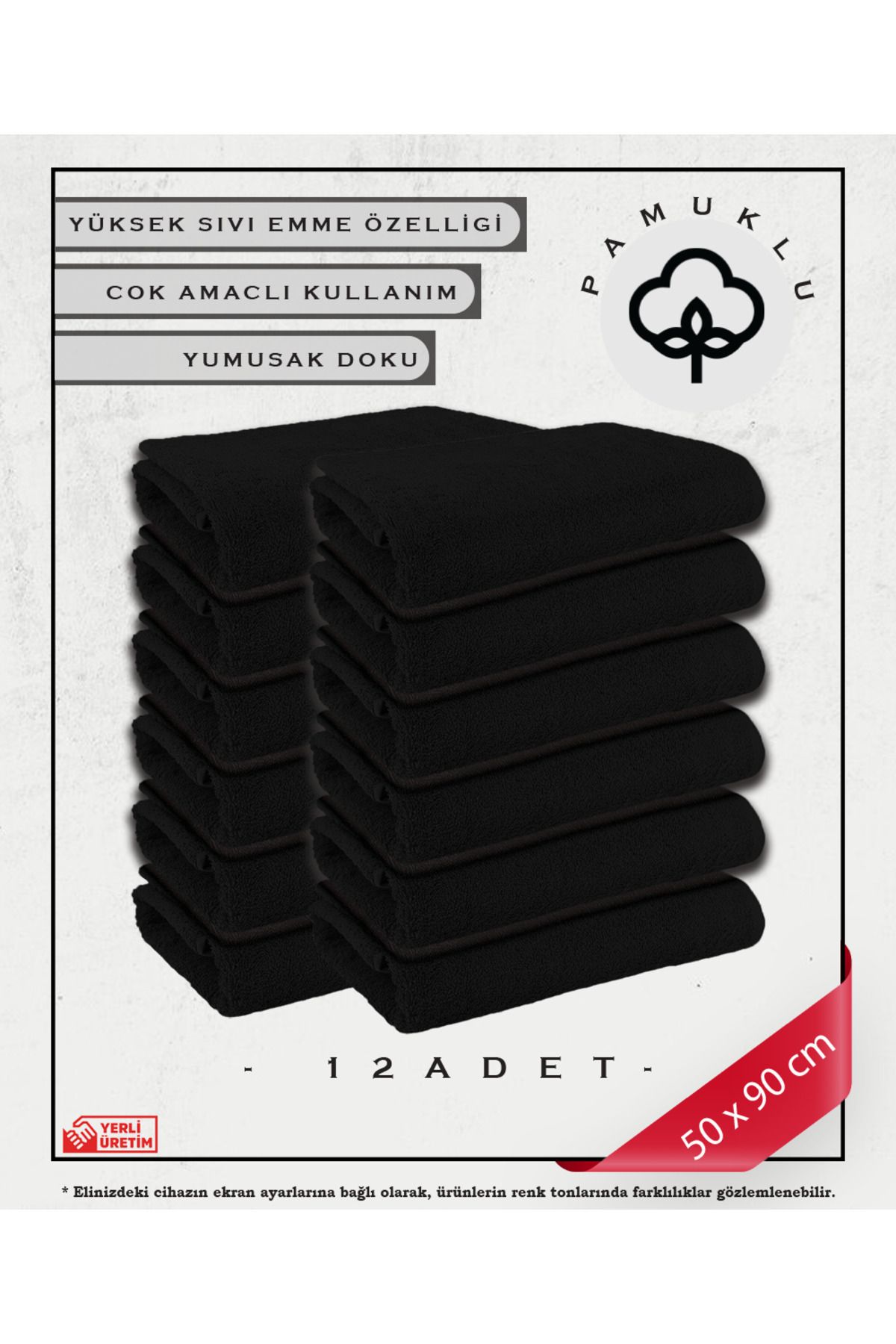 Koza Mix towel Set De Prosoape Pentru Față Și Fitness 100% Bumbac Negru - Special Pentru Pielea Sensibilă 12 Buc. - One Size