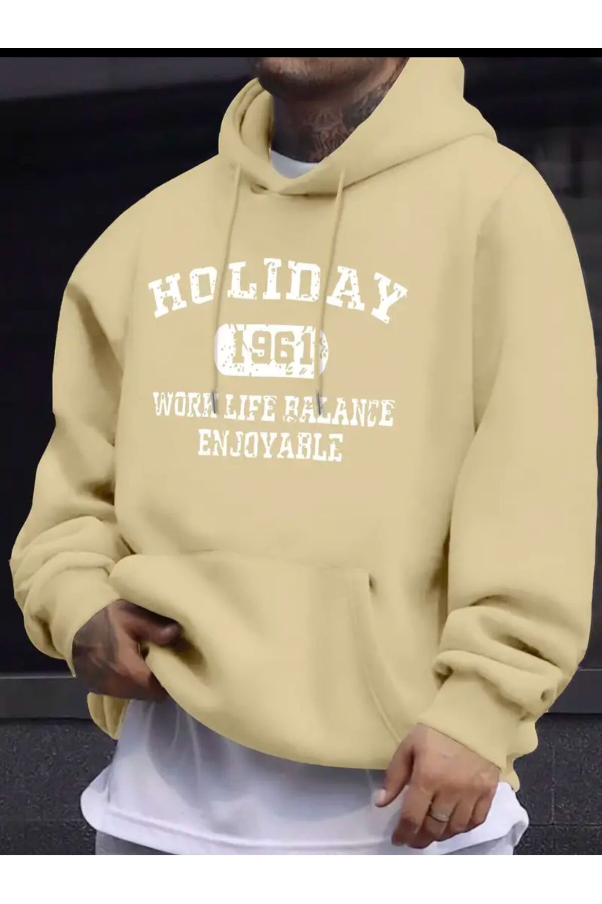 ModaSphere Holiday Baskılı Kapüşonlu Sweatshirt