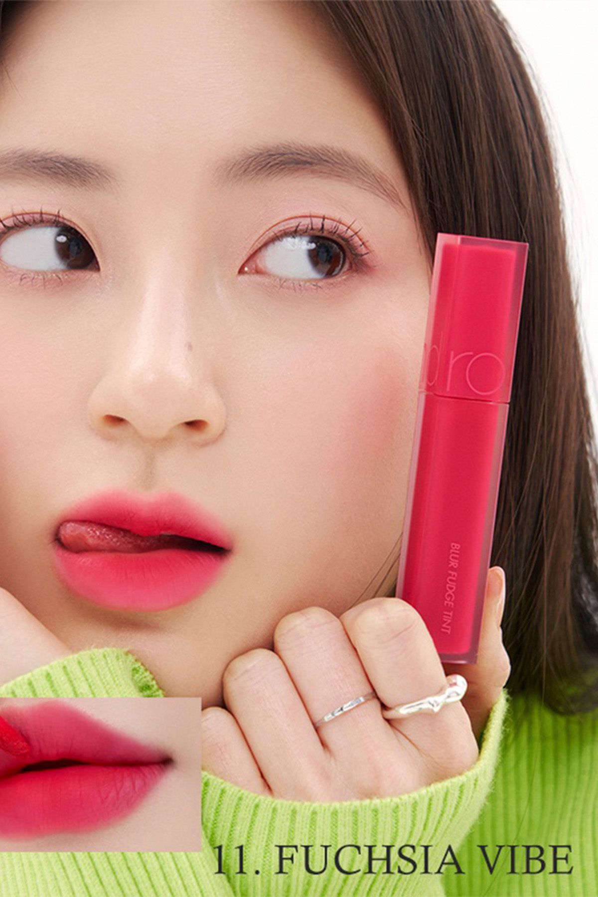 Romand-Blur Fudge Tint Fuchsia Vibe (Vi̇oni̇ne) Providing a Matte and Smooth Look 4